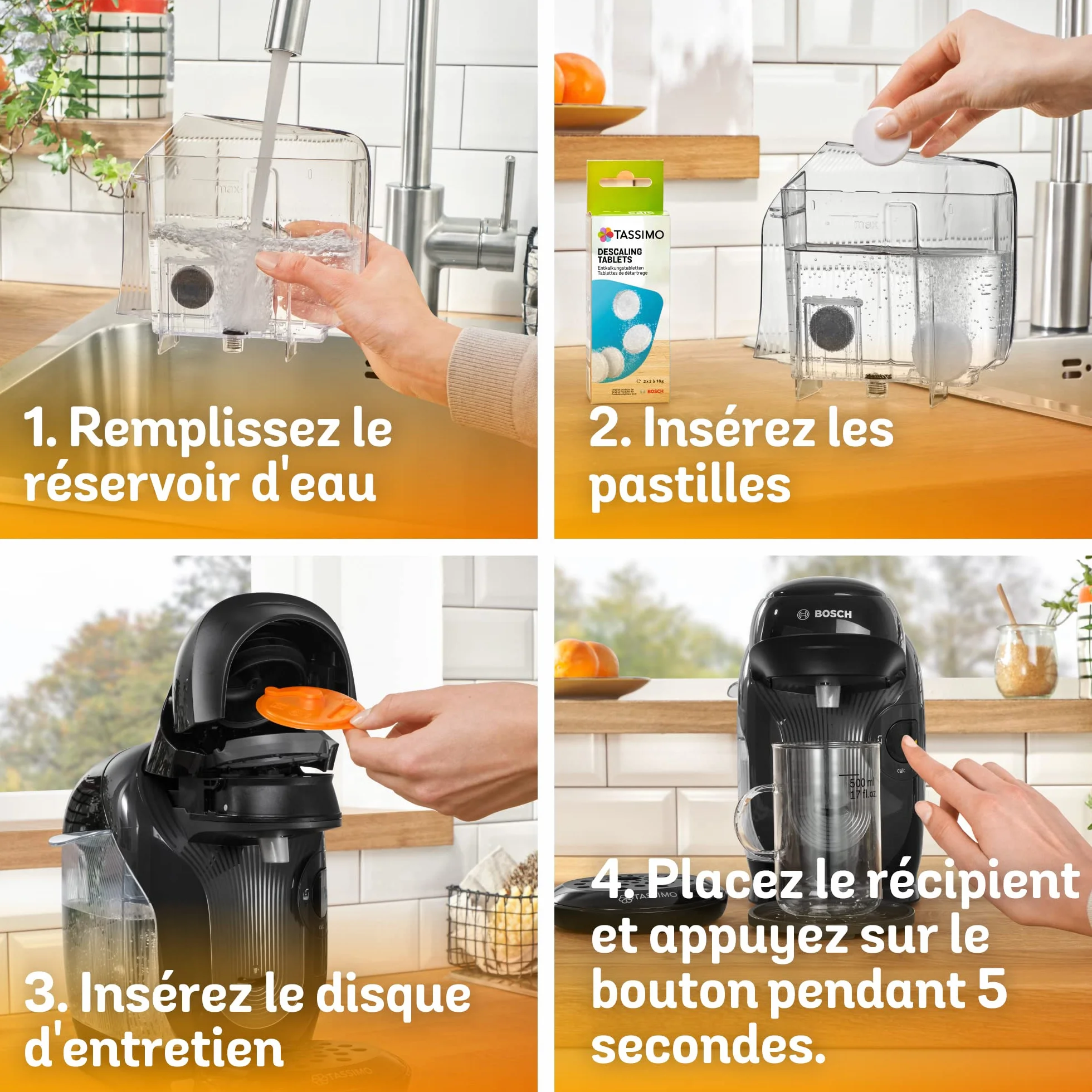 Bosh Machine à Café Tassimo Style, TAS1102, plus de 40 boissons chaudes, OneTouch, cafetière à dosettes, format compact, Intellibrew, noir