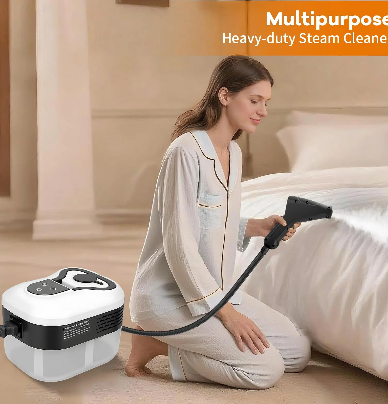 Nettoyeur Vapeur Portable 2500W 3.5 Bar 1200ml 6 Vitesses 15s Préchauffage