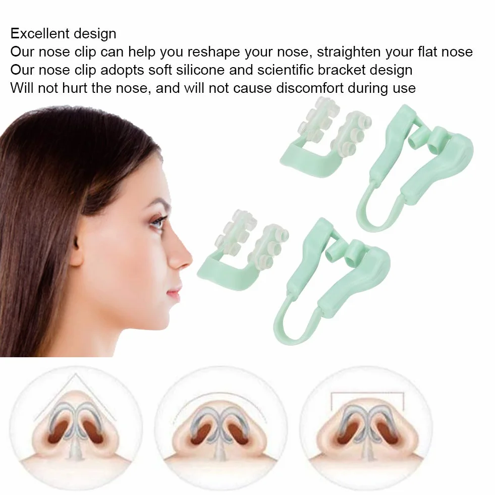 Clip De Nez En Silicone Portable Pont De Nez Vert Redressant Shaper Pour Hommes Et Femmes
