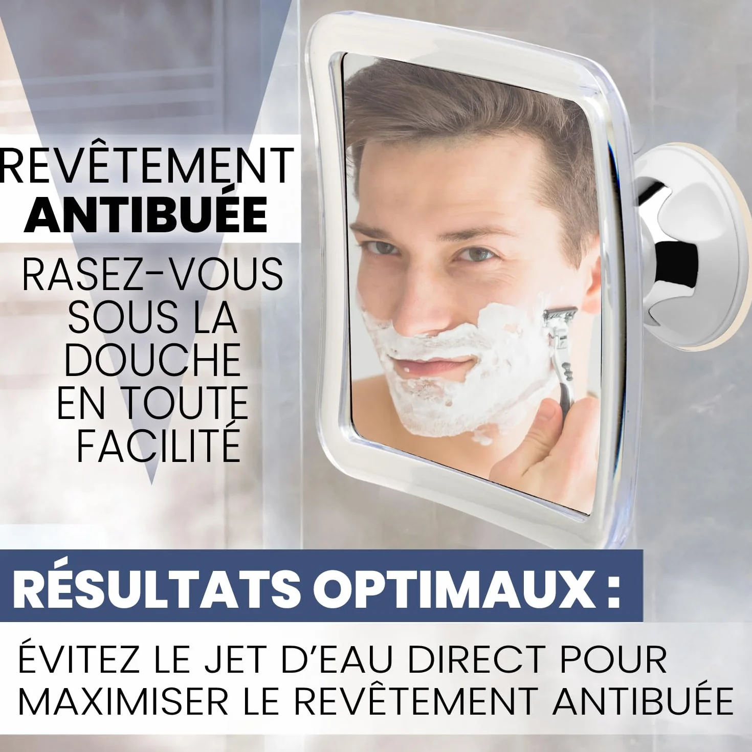 Mirrorvana Miroir de Douche Anti buée 16 cm x 16 cm