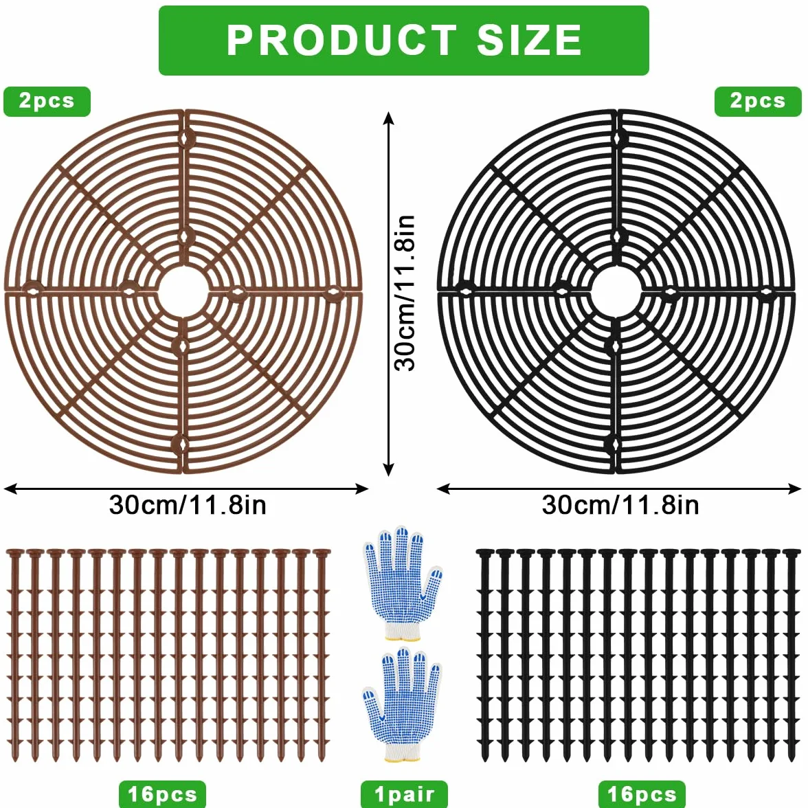 Grilles de Pots de Plantes 4 Pièces, Cache-Pot de Fleurs Jusqu'à 30 cm, Protection Sol pour Plantes Contre Chats Enfants