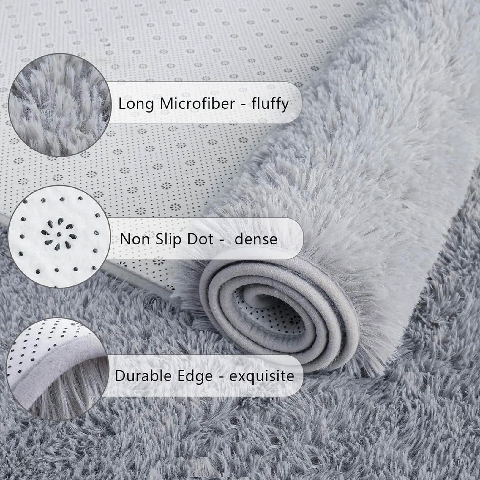 Tapis de Chambre 80 x 300 cm Antidérapant, Doux Au Toucher Lavable Tapis Intérieur Extérieur Facile à Nettoyer pour Salon, Chambre à Coucher, Bureau, Blanc