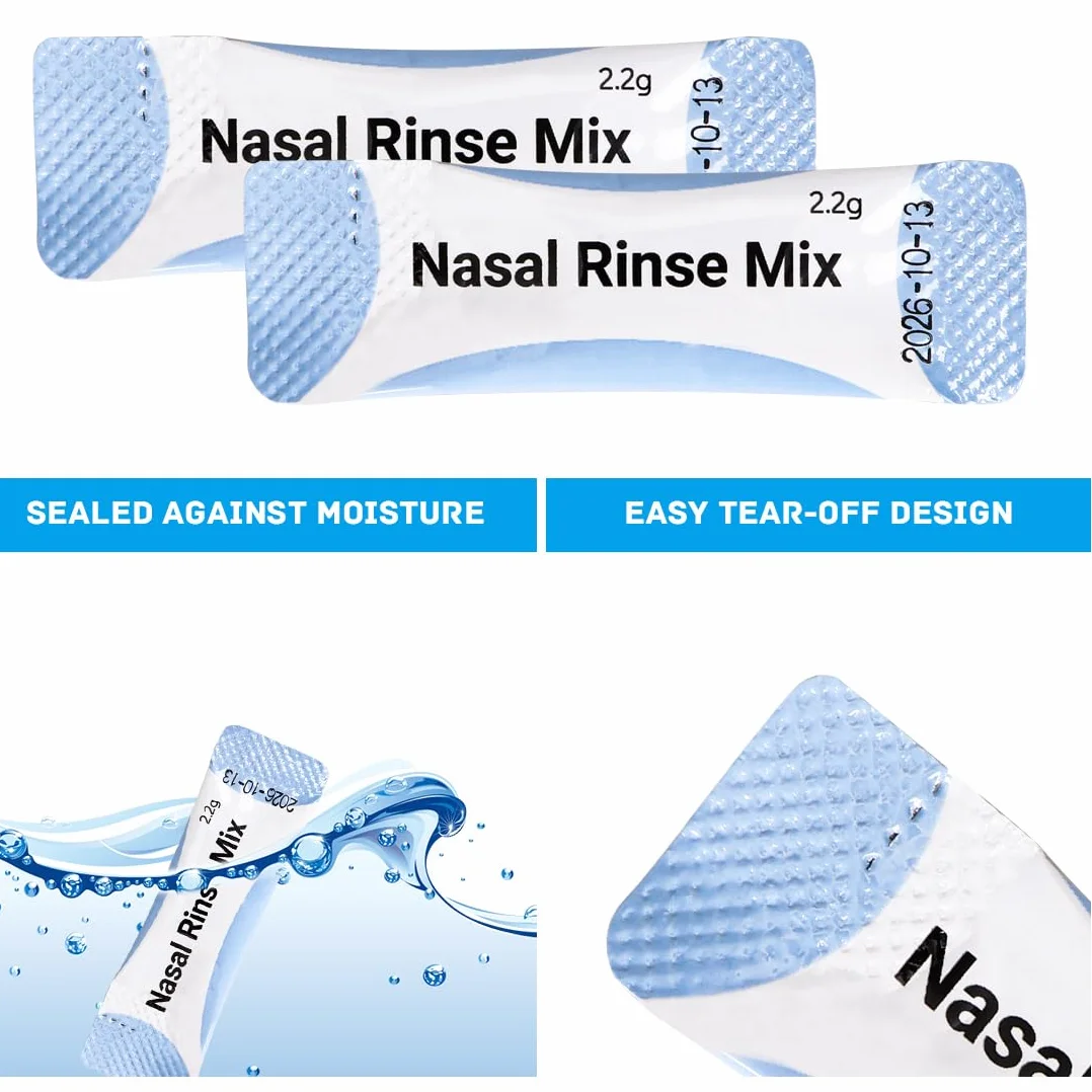Neti Pot Lot 60 sachets sel rinçage nasal douche nasale 2,2 g