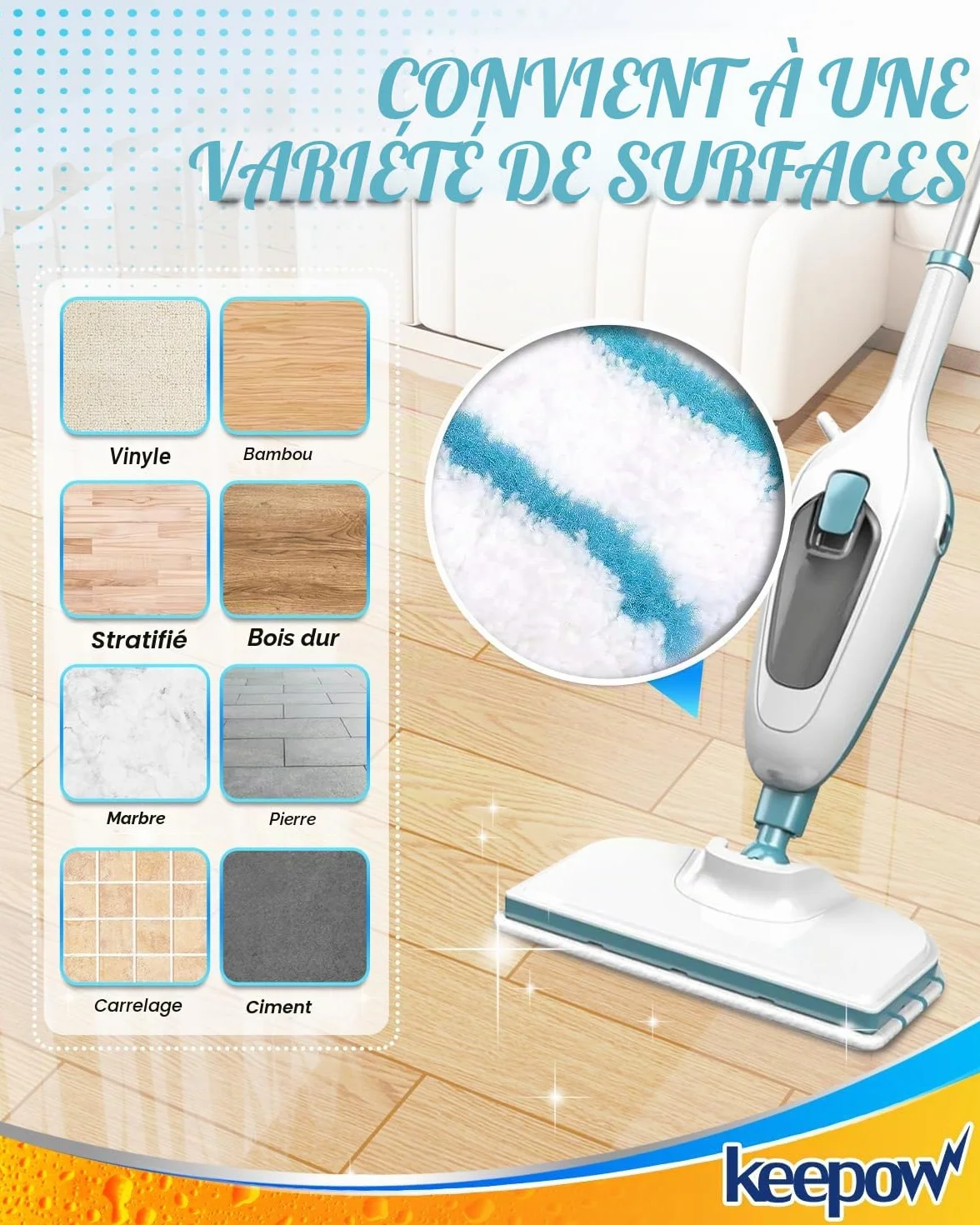 Lingettes pour Black et Decker Balais Vapeur FSM1630S/FSMP20