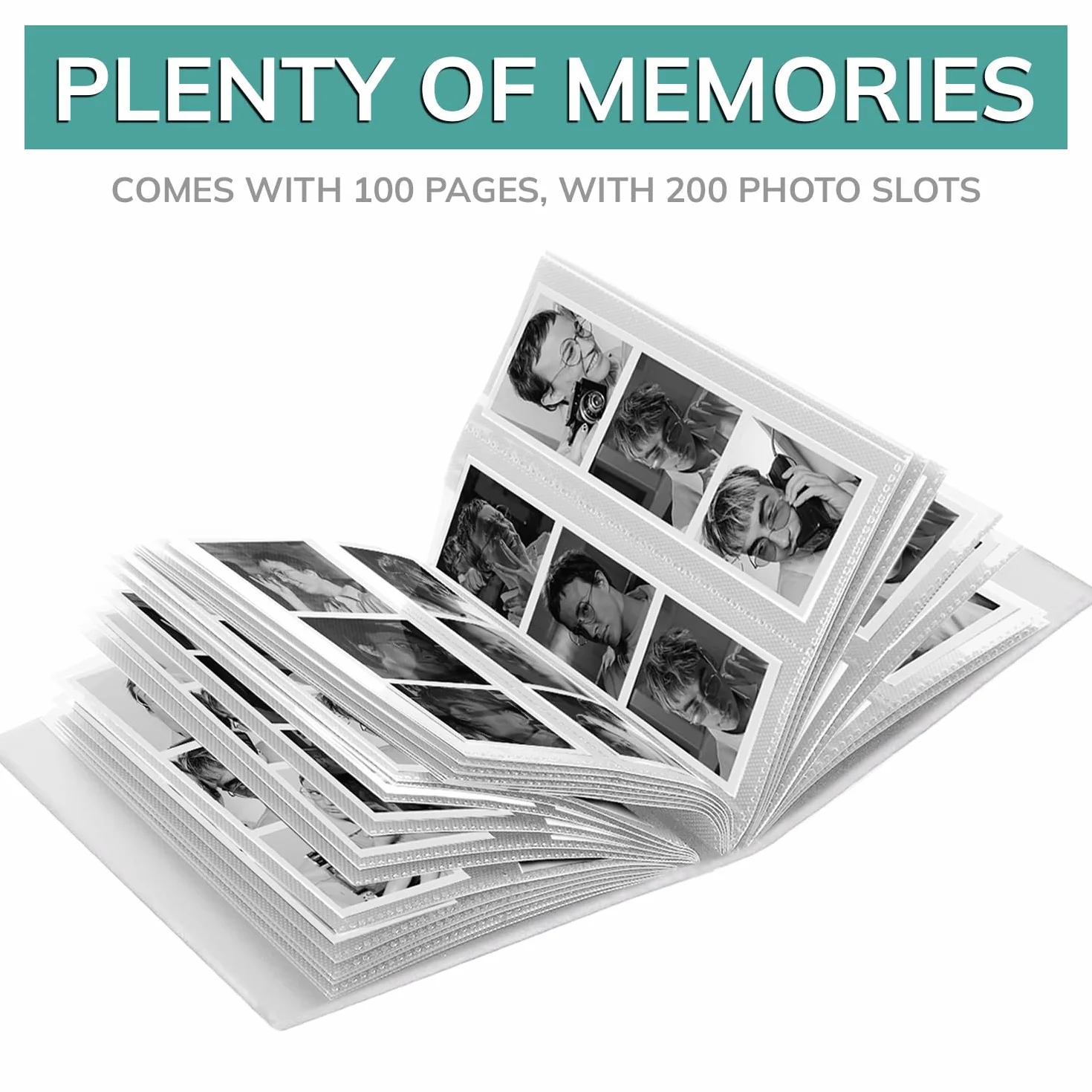Album photo blanc 5 x 15 cm, album de mariage 100 pages 200 photos