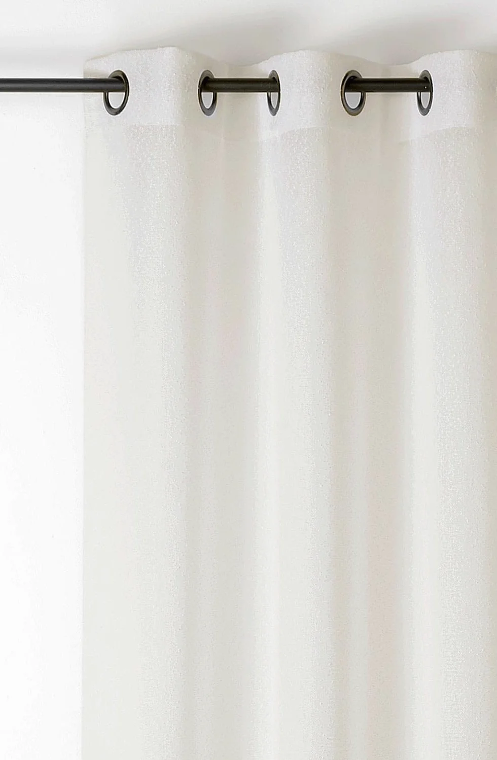 LINDER - Voilage Bouclette - Finition Galon Fronceur - Coloris Écru - Grande Largeur 240x260cm - 100% Polyester - Collection Boucline