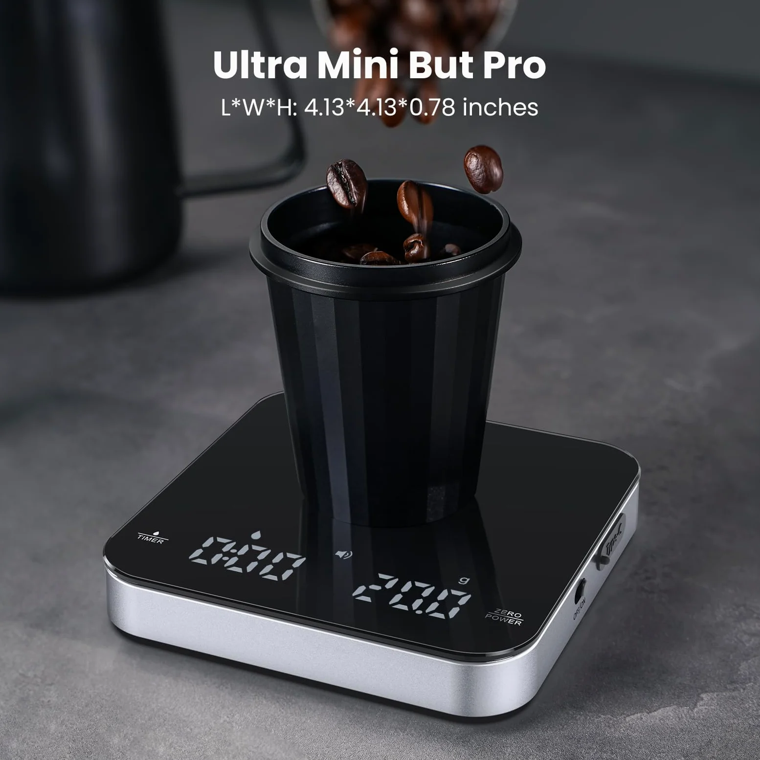 Maestri House Balance de cuisine numérique avec minuteur, précision 2 kg/0,1 g, rechargeable, avec poids de calibration