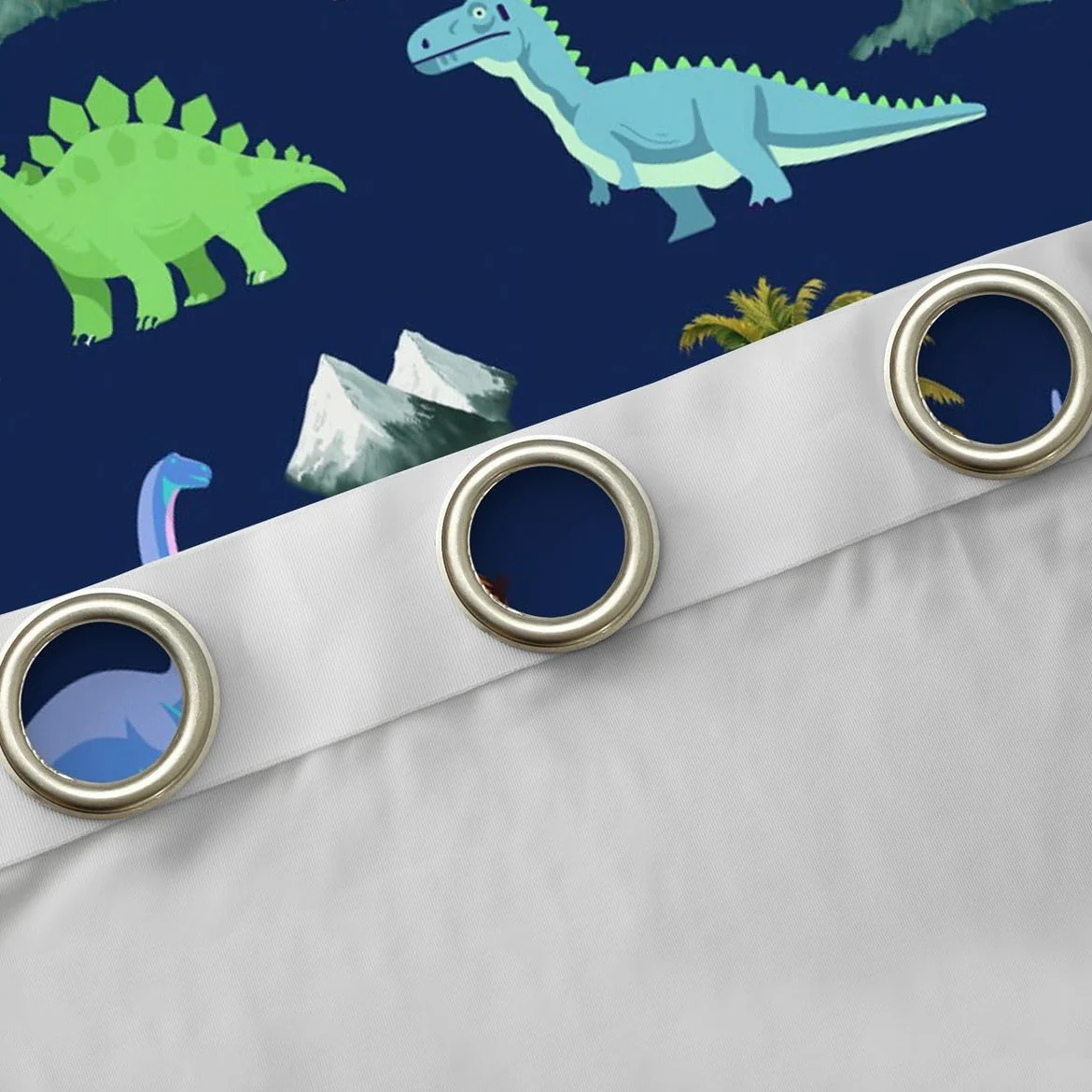 Homewish Rideau Occultant 117x183 cm Dinosaur,Rideau Enfants Adolescents Adults Mignon Coloré Dinosaur,Rideaux Voilage Tropical Palm Trees,Voilage Fenetre Jungle Animal pour Chambre Salon