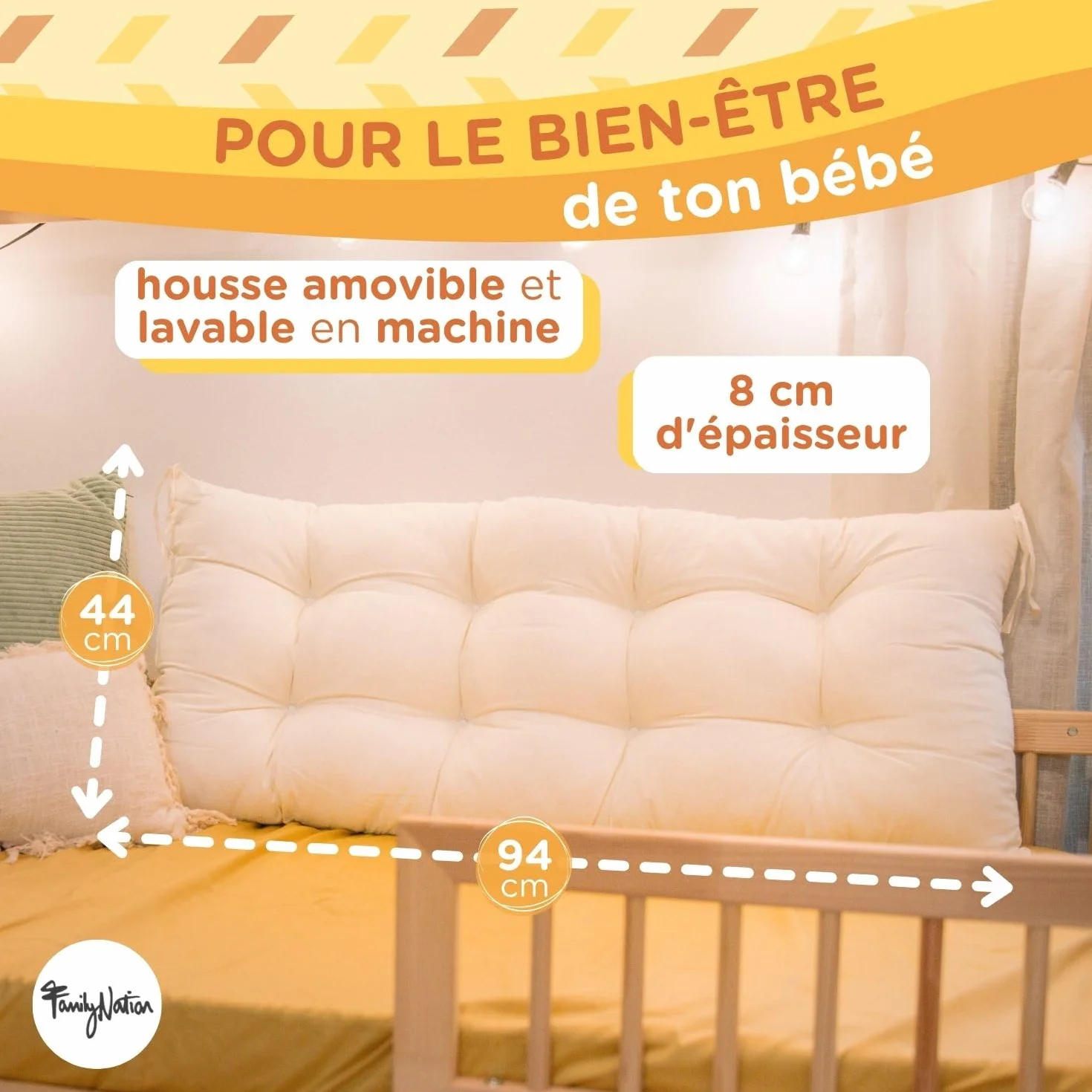 Coussin pour Arche d'escalade Rainbow Family Nation, Jouet Montessori 94x44x8 cm, Laine Pelucheuse, Lavable en Machine