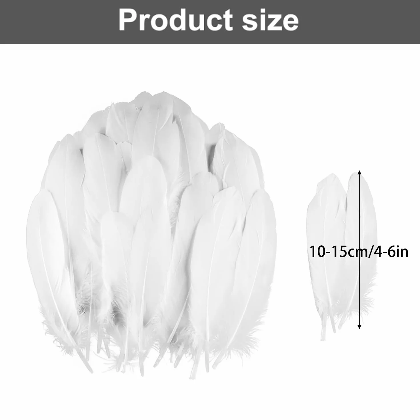 JOYOLA 100 Plumes Blanches Naturelles d'Oie pour Décoration DIY Mariage Noël