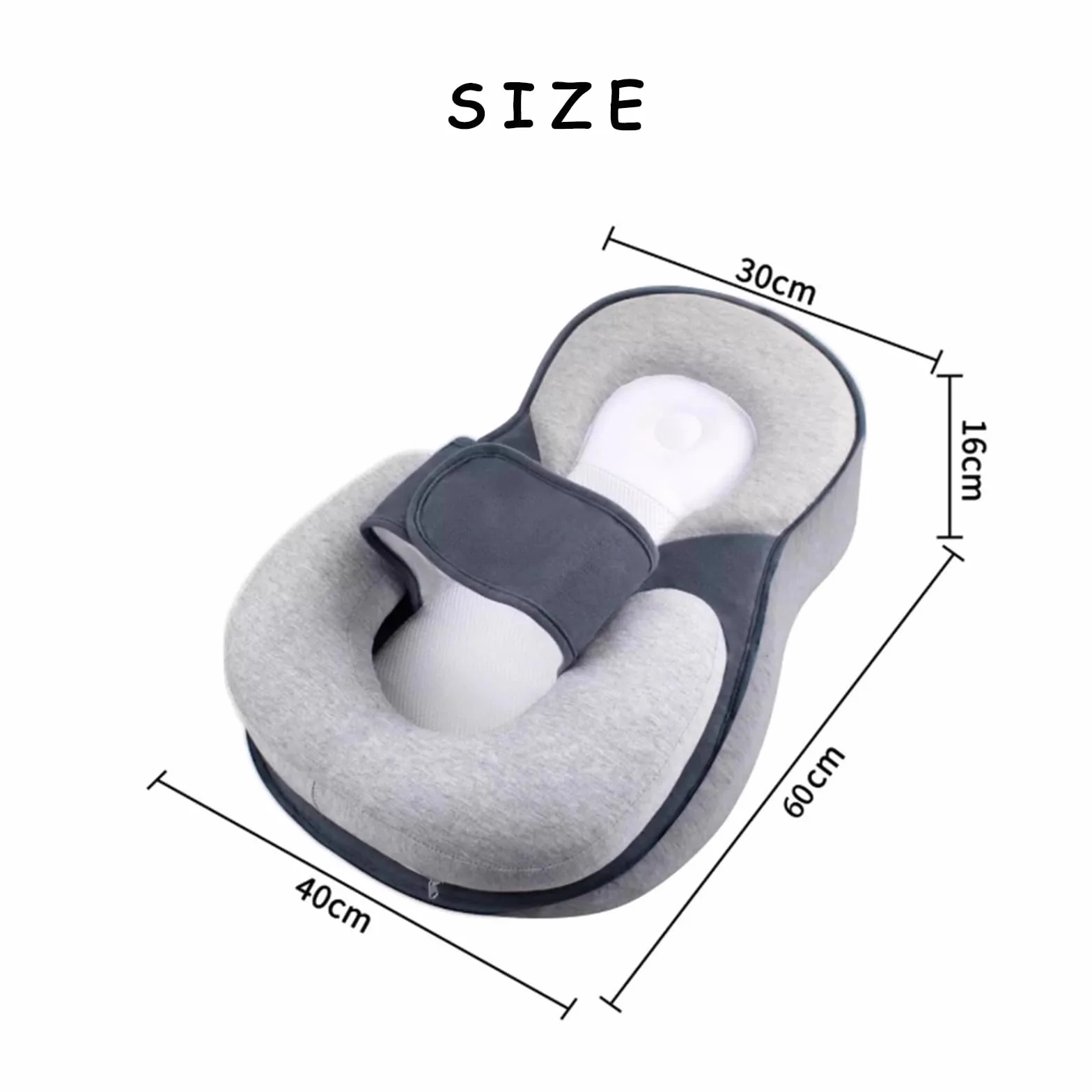 Coussin d'allaitement ergonomique avec appui-tête en modal, housse amovible lavable, surface inclinée 15°