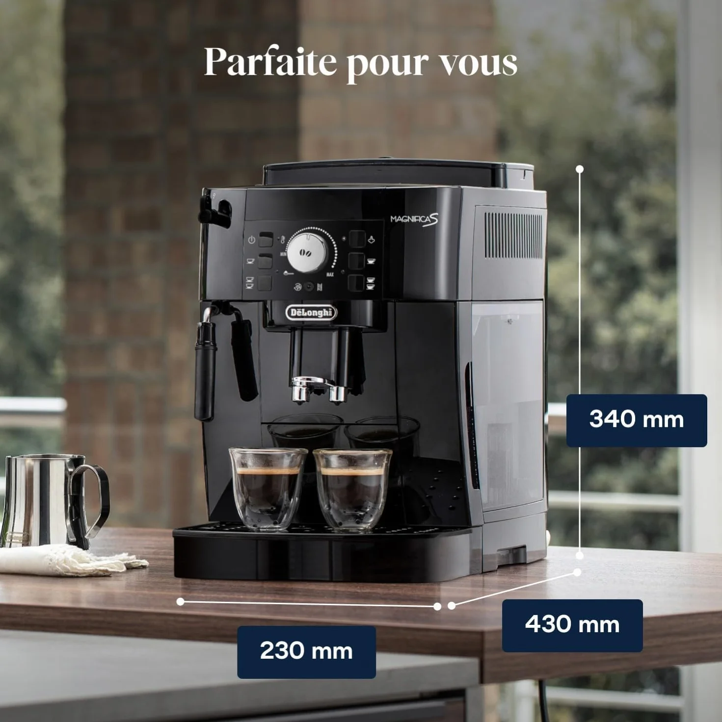De’Longhi Magnifica S Machine à Café Automatique avec Mousseur à Lait Manuel, Noir ECAM11.112.B
