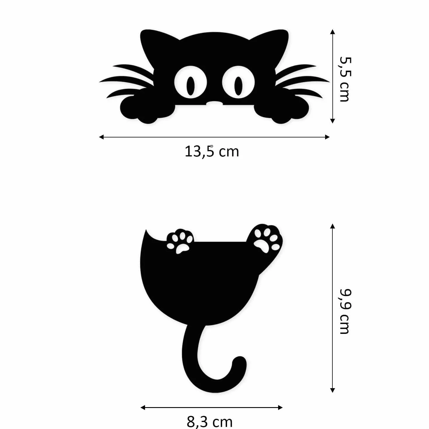 Sticker mural motif chat pour interrupteur et prise noir chat dv_757