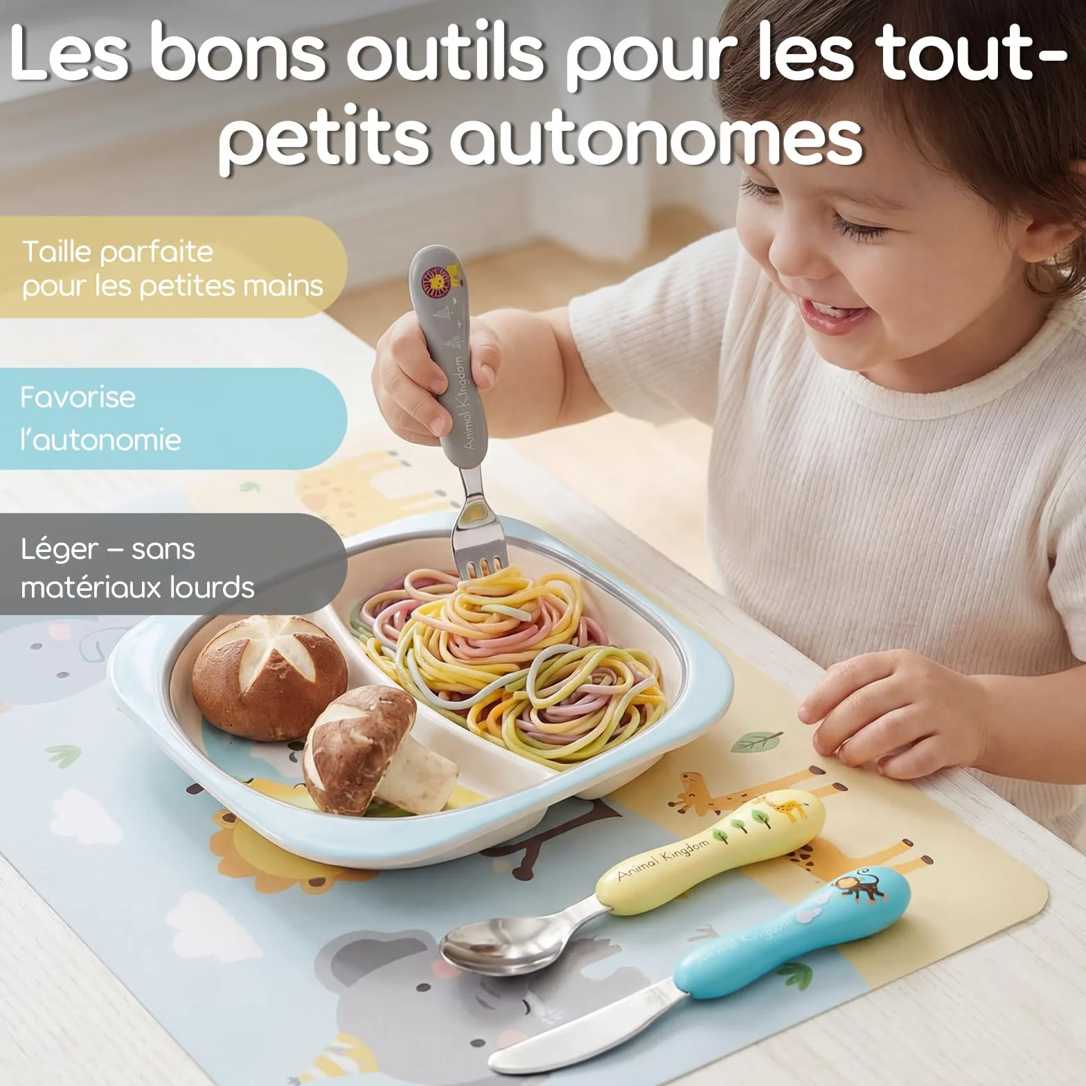 Lehoo Castle Couverts Enfant 6 Pièces Set Couvert Bébé Garçons Filles