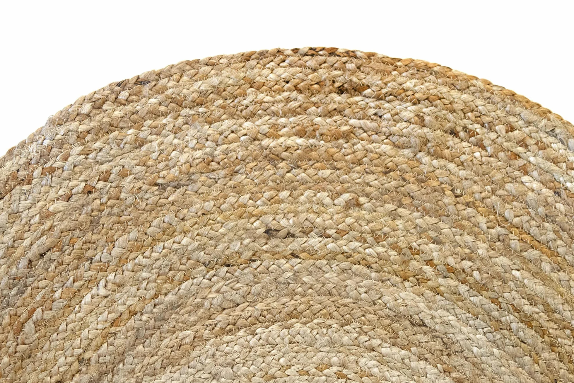 Tapis Jute Naturel Alhambra Rond Tressé à la Main 100% Fibre de Jute 100x100cm