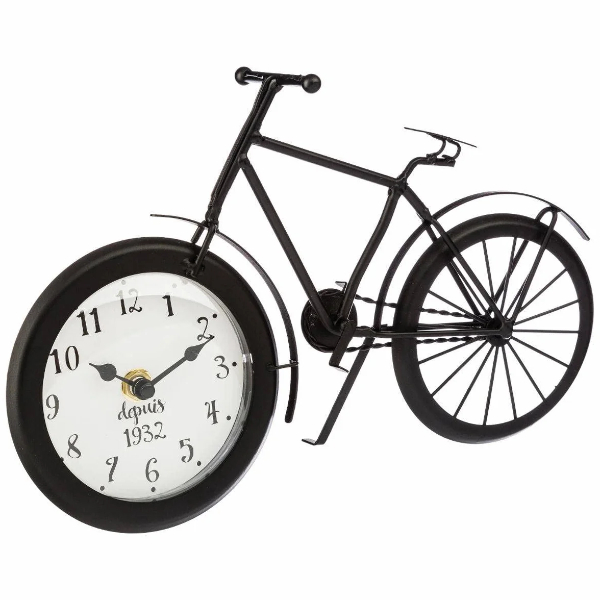 Atmosphera Horloge vélo métal Noir H18 cm