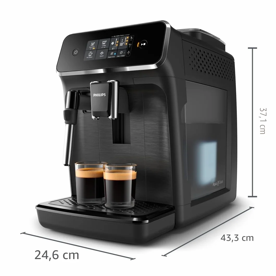 PHILIPS Expresso broyeur Série 2200-2 Machine à café grain Écran tactile Noir mat EP2220/10