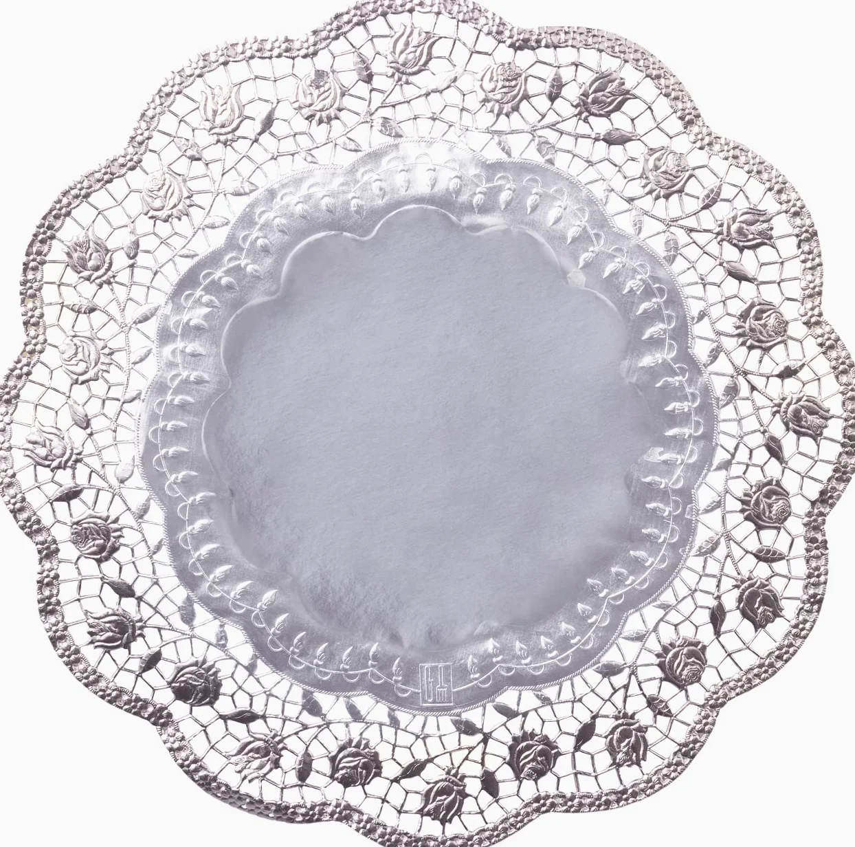 Demmler Lot de 100 supports de décoration de gâteau/napperons de gâteau - Rond - Différentes tailles - Support esthétique pour tartes et gâteaux - Doré ou argenté - Fabriqué en Allemagne (argent, 36)