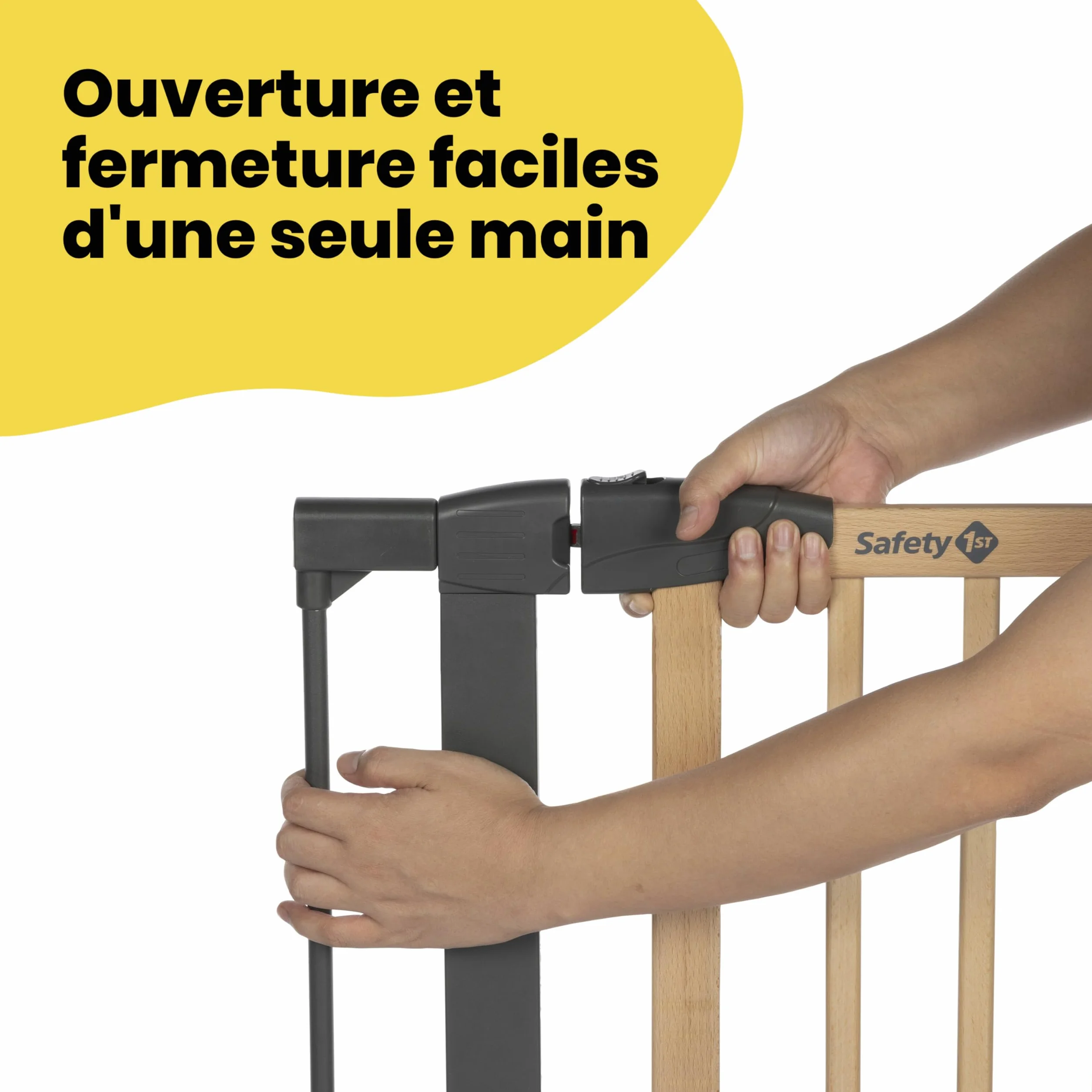 Safety 1st Simply Close Barrière de sécurité Enfant Bois 73-80 cm Double Verrouillage