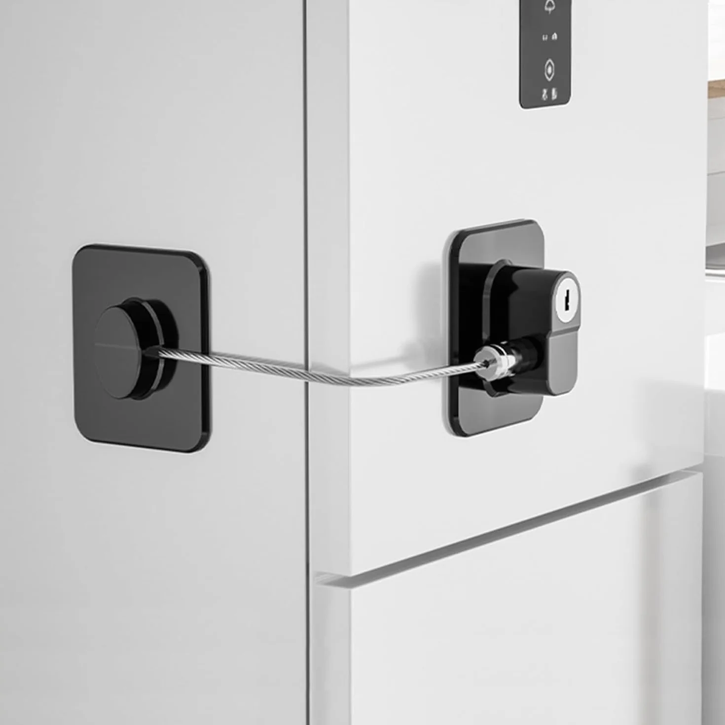 Serrure de réfrigérateur avec clé, sécurité enfants autocollante 2 Pcs