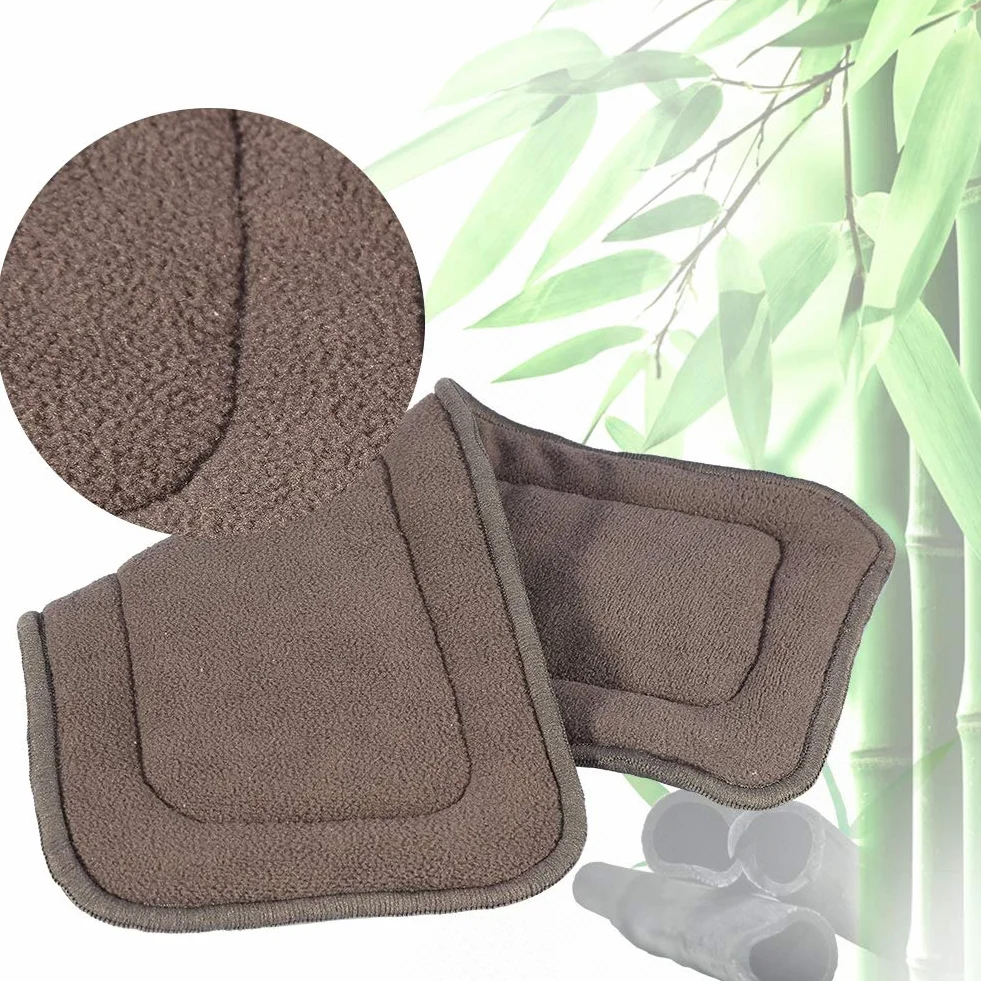 Zerone Liner Adulte Insert Couche Unisexe Taille M 5 Couches Bambou Fibres Superfines Réutilisable Gris Foncé