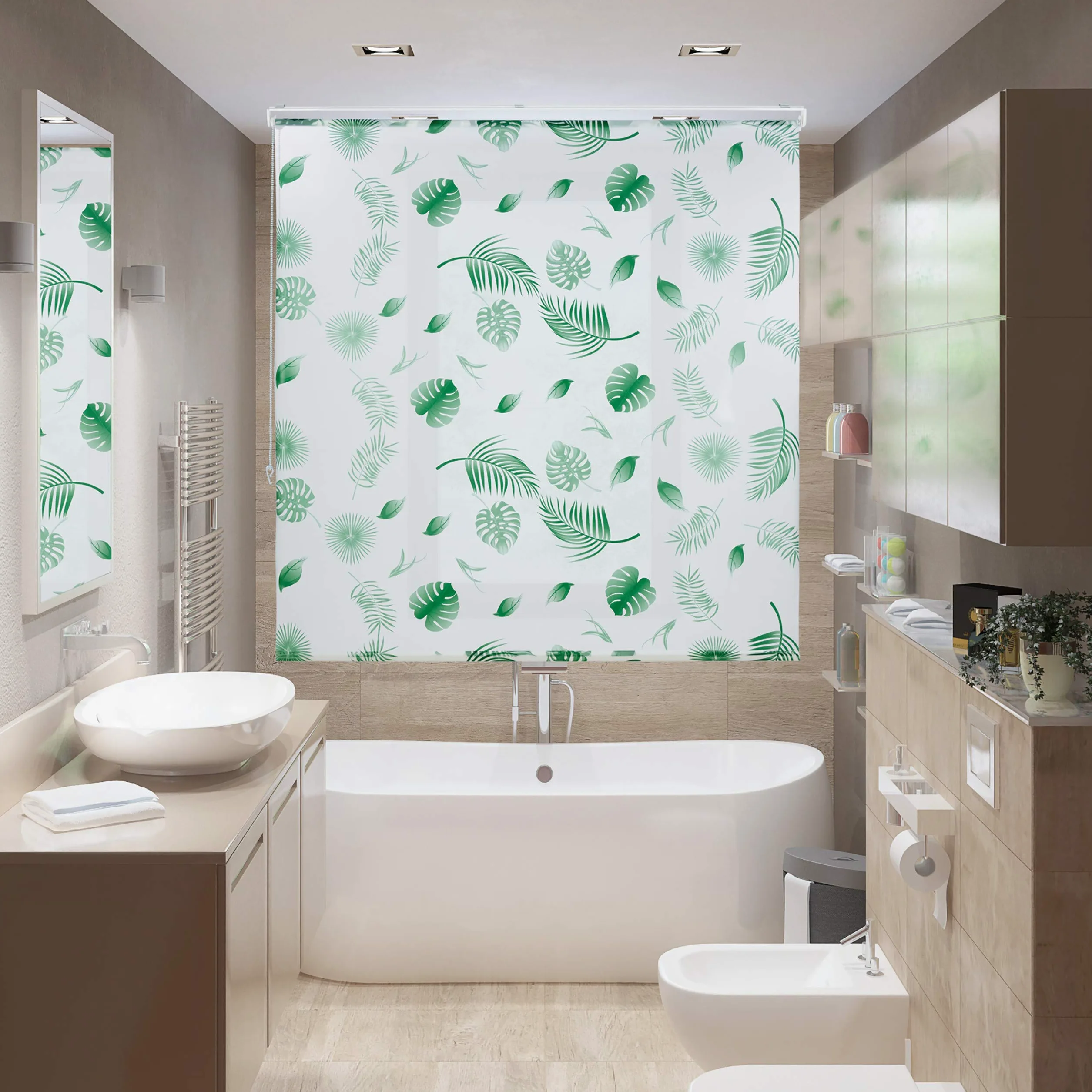 Relaxdays Store de Baignoire, 160 x 240 cm, Rideau de Douche Hydrofuge, Plafond & fenêtre, Pare-Bain, Blanc/Vert