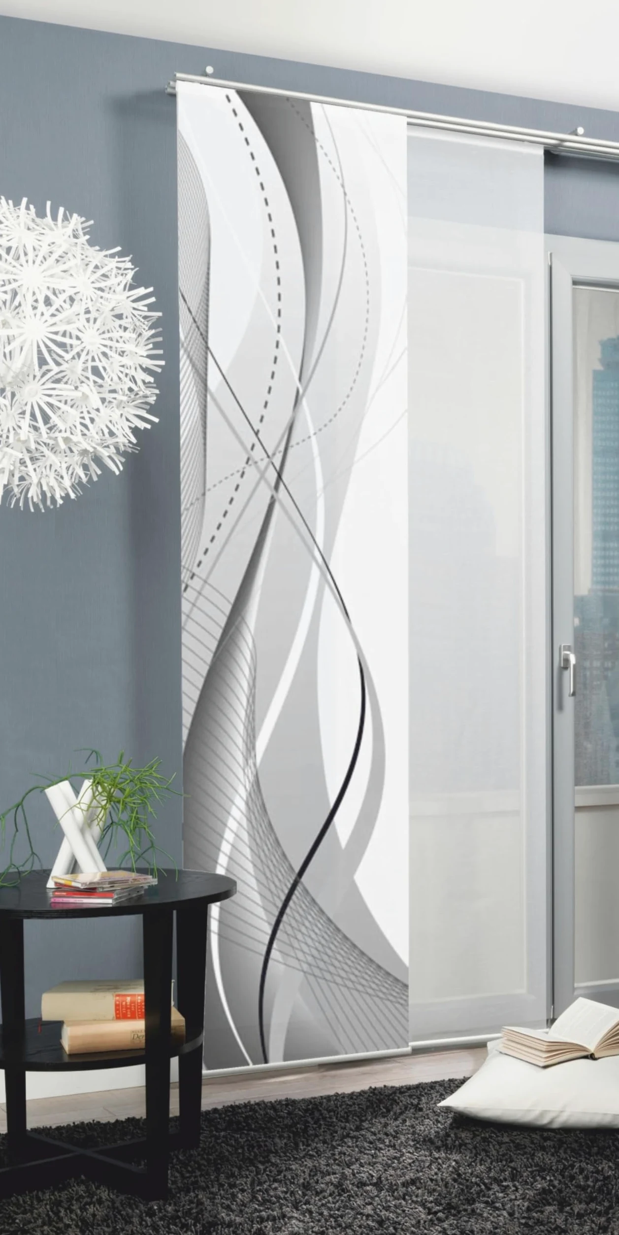 Home Fashion 87152-703 Panneau Japonais Polyester H:245 x W: 60 cm - GRIS