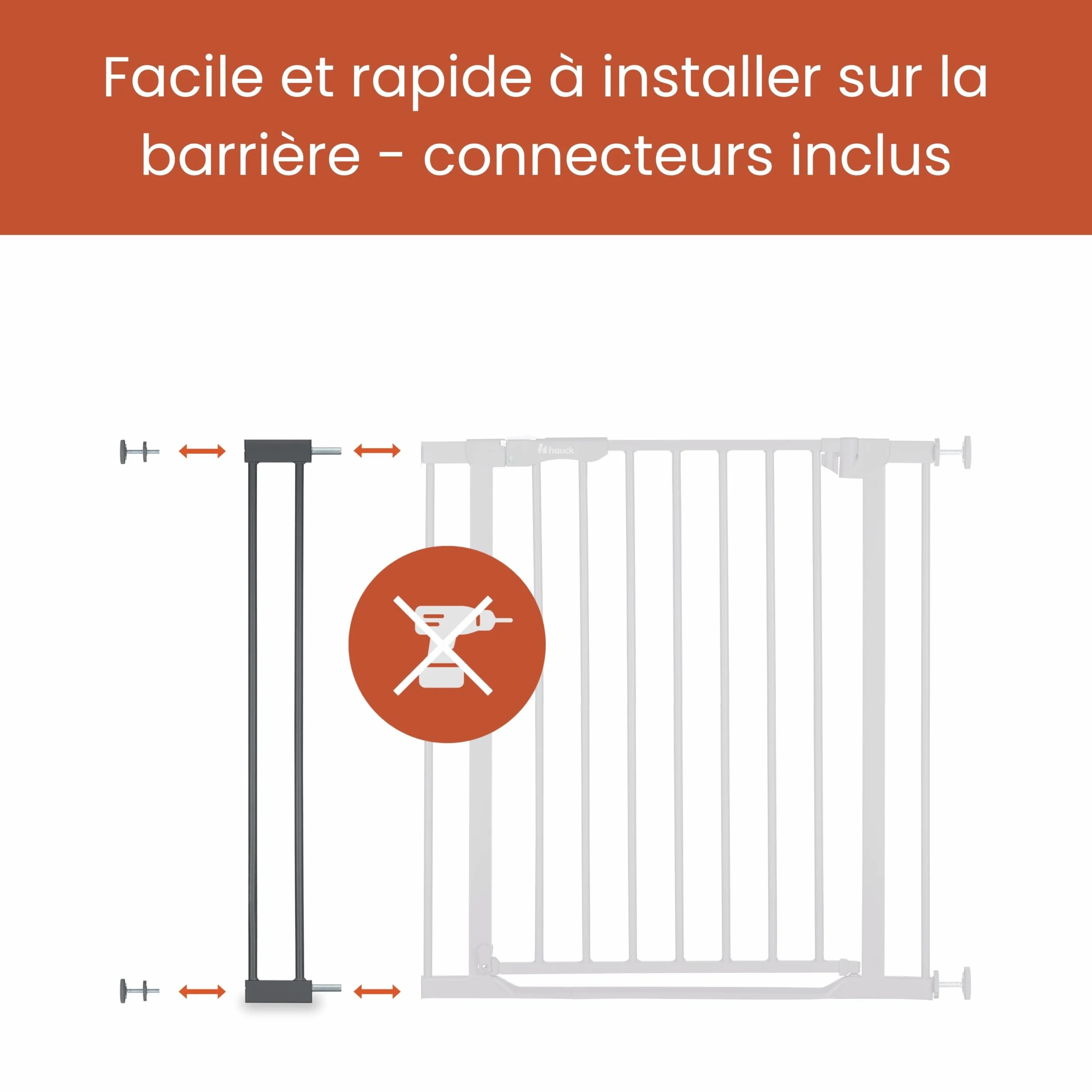 Hauck Extension 9 cm Barriere Securite Enfant Escalier Porte Chien Clear Step 2 Open N Stop 2 Stop N Safe 2 Autoclose N Stop 2 Sans Perçage Métal Gris Foncé