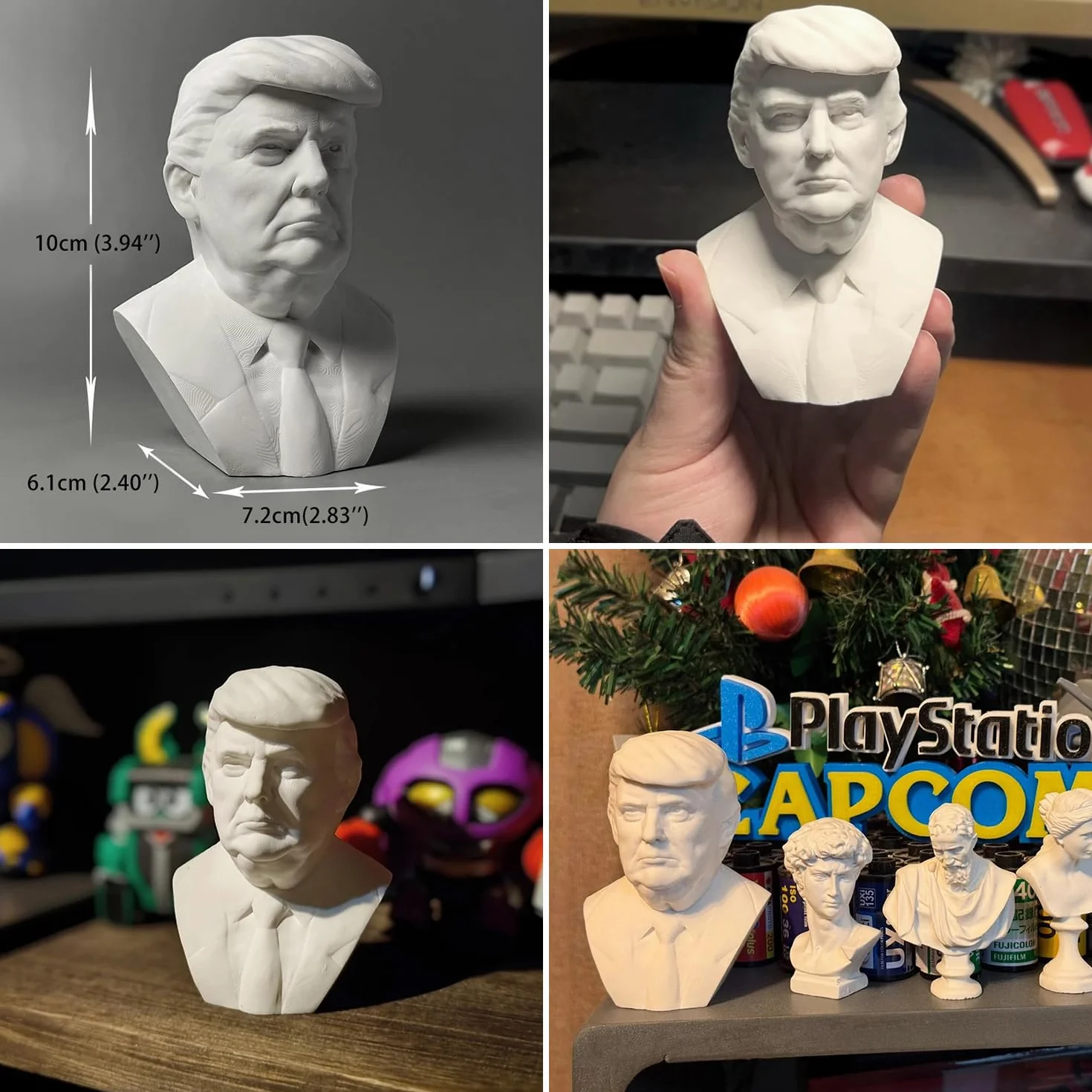 Statue buste président Trump plâtre Maga 10 cm