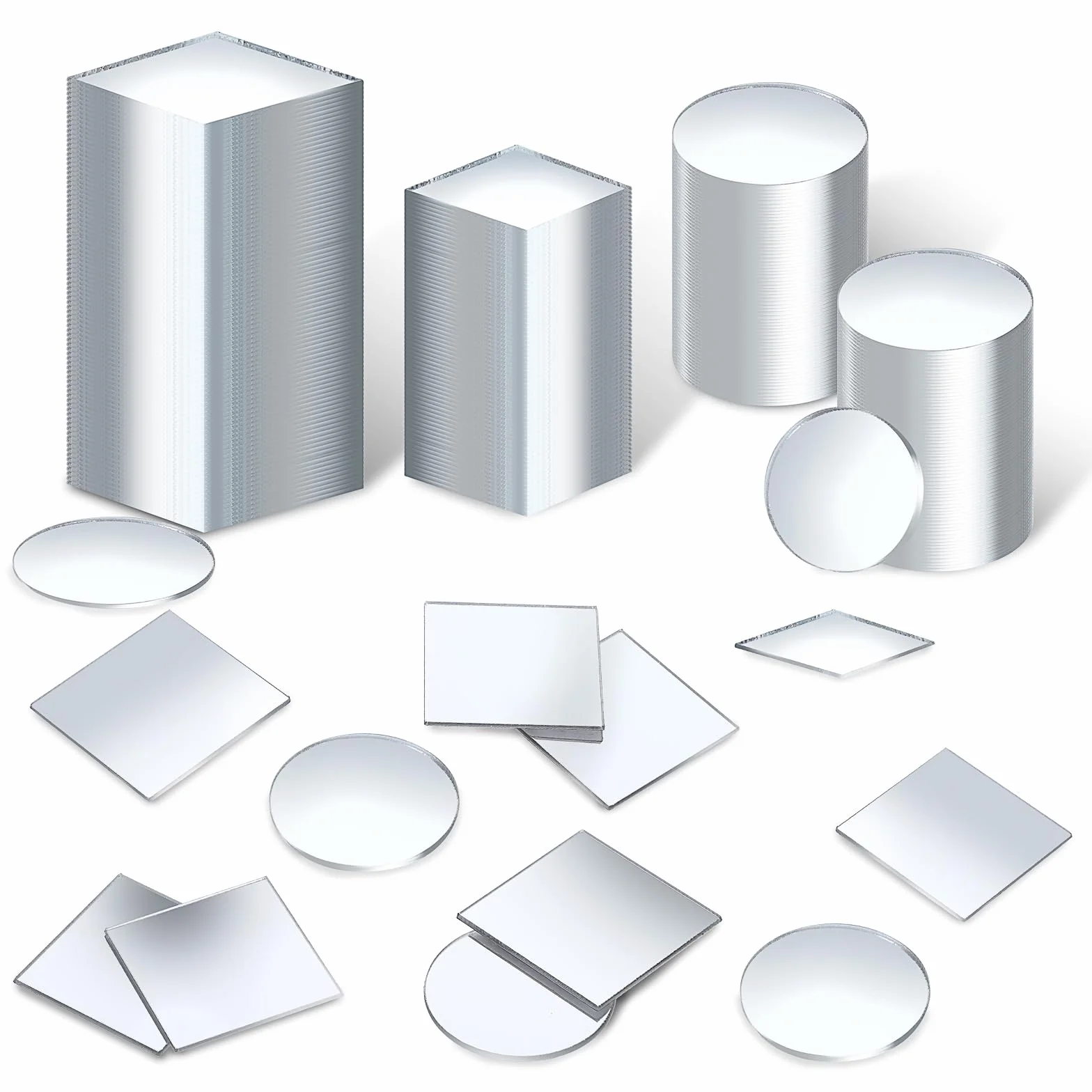 Lot de 150 mini miroirs adhésifs ronds en acrylique 2,5 cm - autocollants amovibles pour décoration DIY et armoire