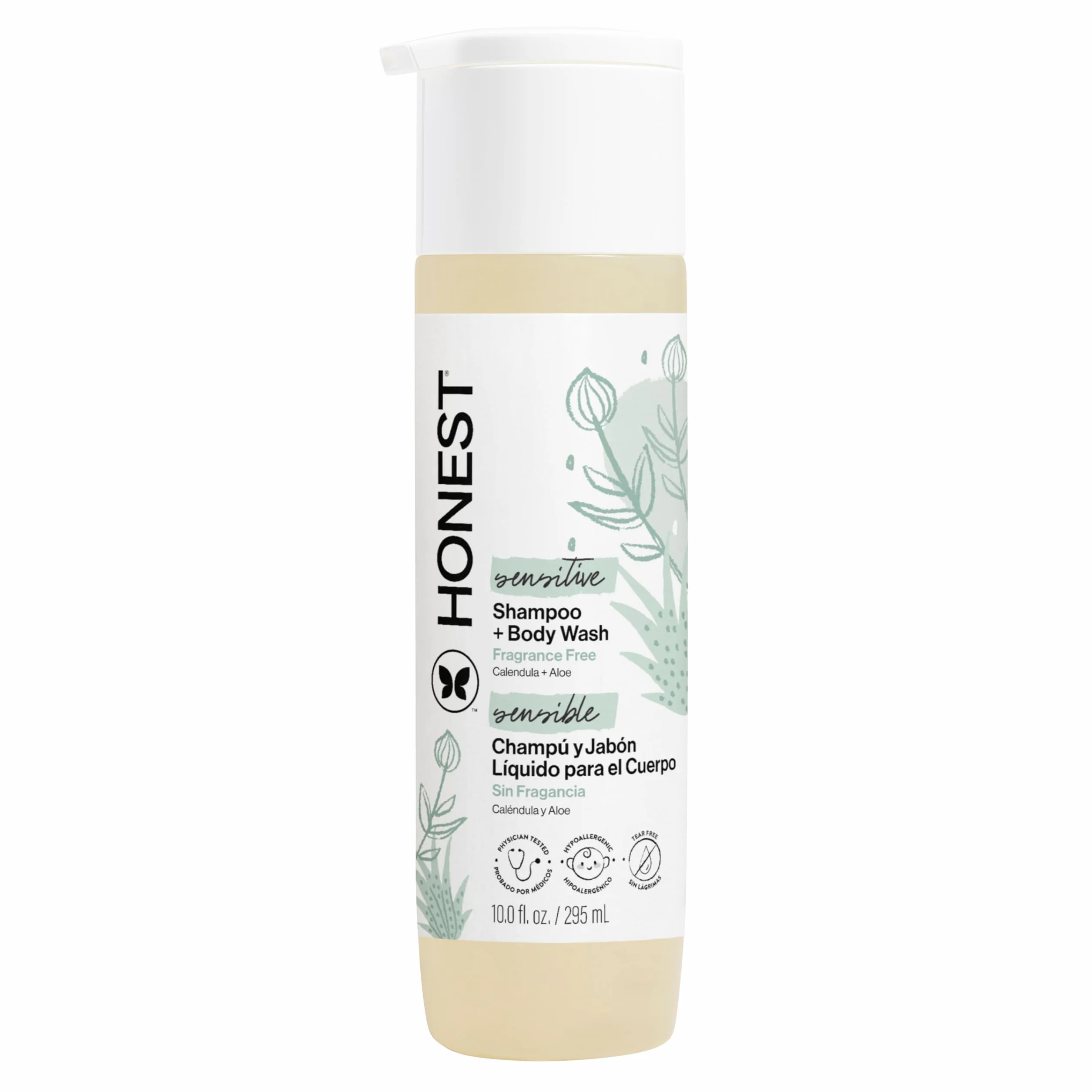 Honest Purely Sensitive Shampoo And Body Wash Fragrance Free For Kids 10 oz