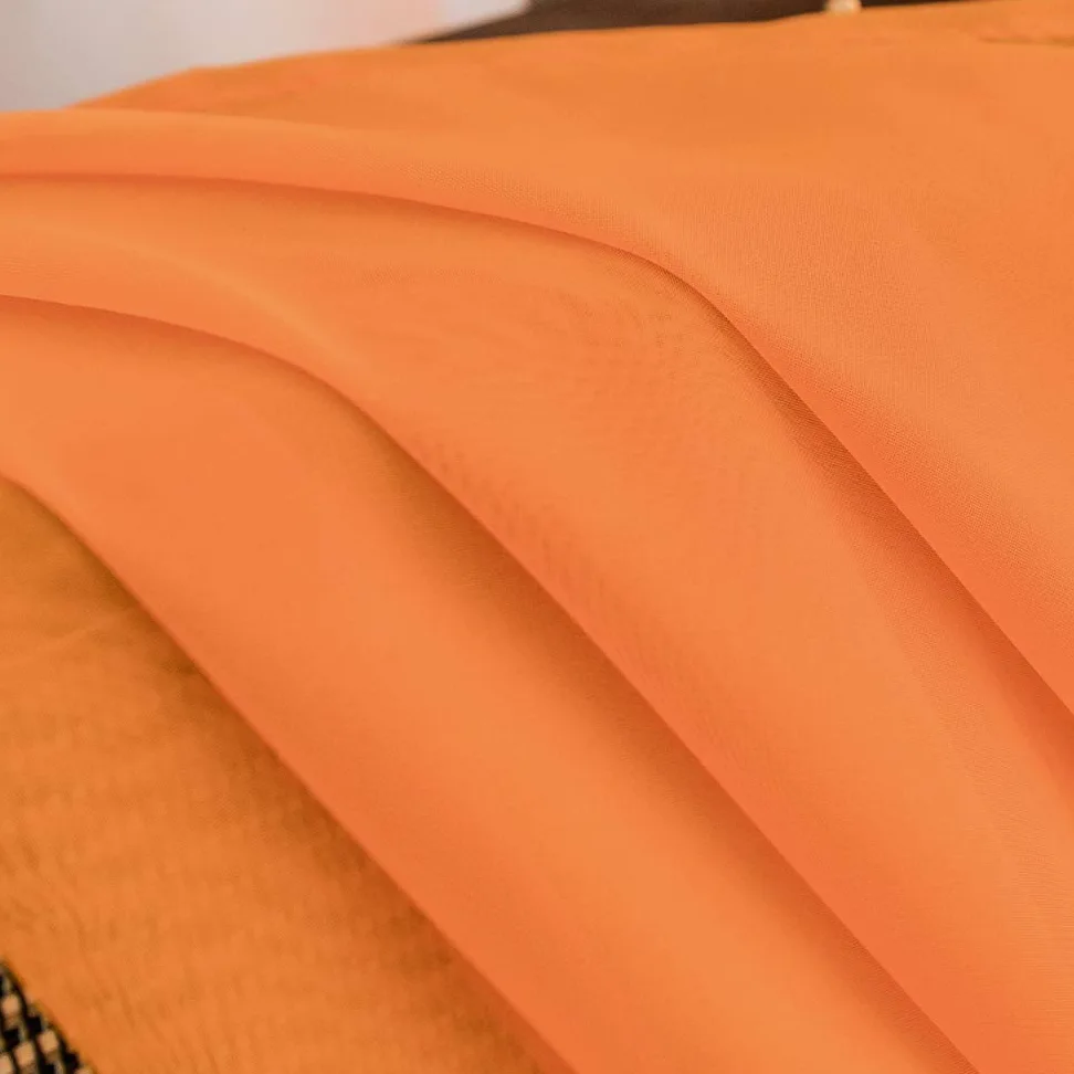 MIULEE 2 Panneaux Rideaux Transparents Fenêtre 140x225cm Orange | Rideaux transparents unis pour fenêtre, tissu lisse élégant adapté au salon et chambre