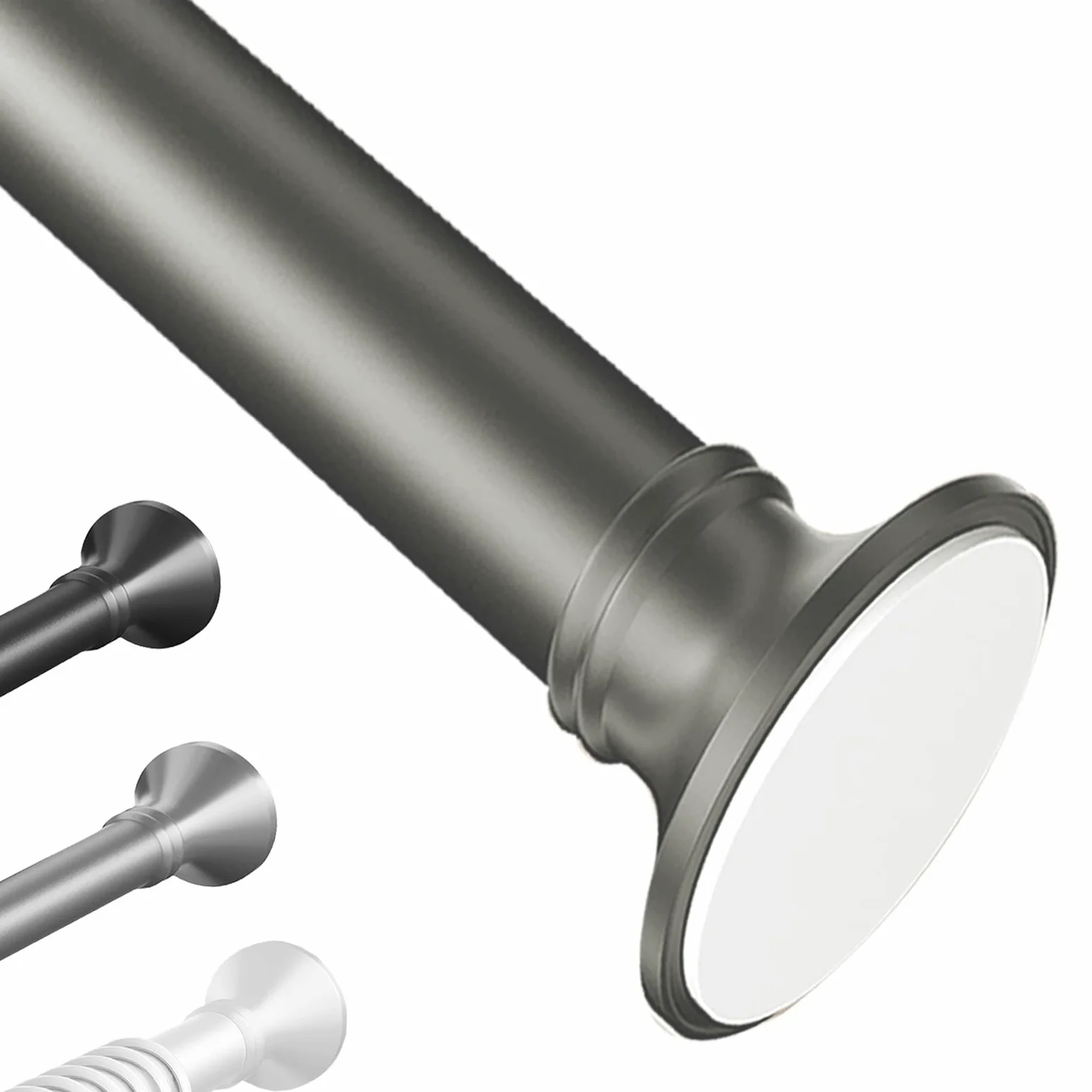 Tringle à rideaux extensible réglable de 200 à 500 cm, pour rideaux de douche et voilage, tringles à rideaux télescopiques en gris (110-190 cm) – Solution polyvalente et peu encombrante