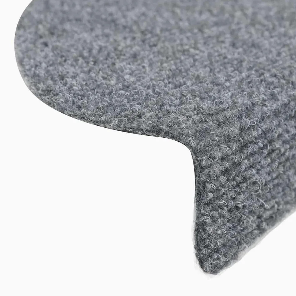 Lot de 5 tapis d'escalier autocollants gris clair 56 x 17 x 3 cm avec dessous antidérapant pour escalier en bois, escalier intérieur, isolation phonique et protection du sol pour la sécurité