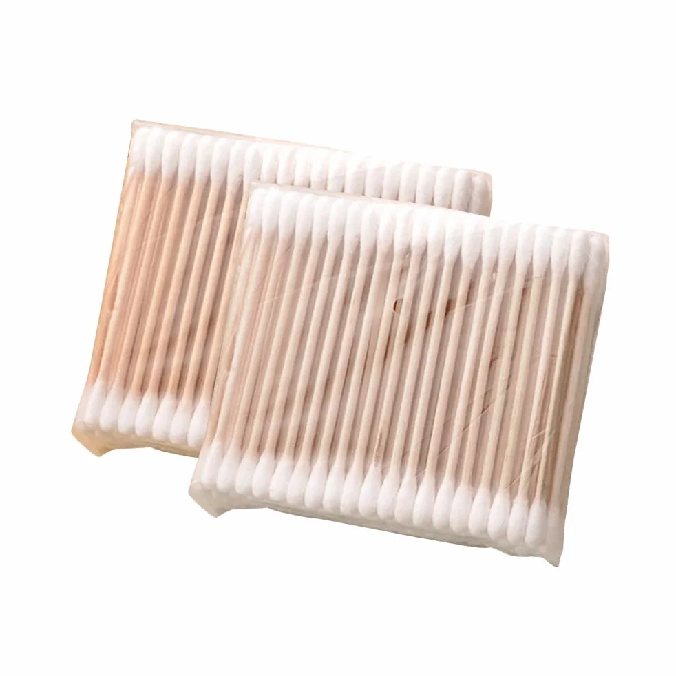 Coton-Tiges Jetables Double Embout 500 Pièces Bâtonnets En Bois Nettoyage Oreilles