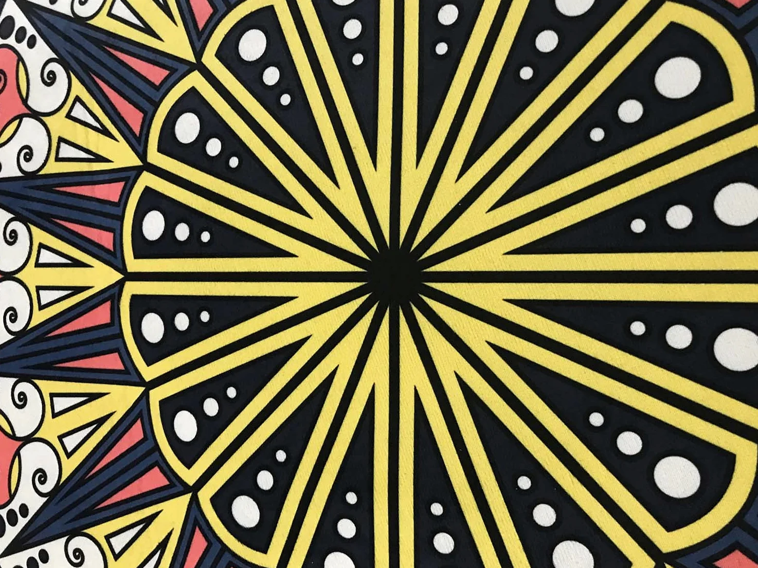 Dhao Tapis Rond Mandala Motif Bohême Moderne pour Salon Chambre à Coucher Cuisine Lavable Grands Antidérapant Tapis Diamètre: 160 cm