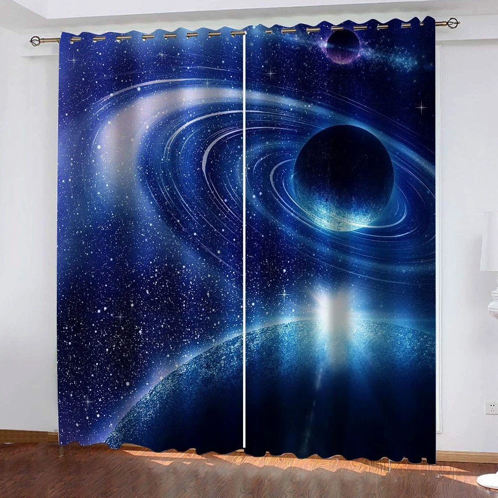 Rideaux Et Draperies Intérieurs 3D Ciel Bleu Nuage Blanc Vue Mer Motif Rideau Occultant À Oeillets Decoration Salon Chambre Maison pour Enfant Adulte 2 Pièces 280x160Cm Design Moderne Imprimé