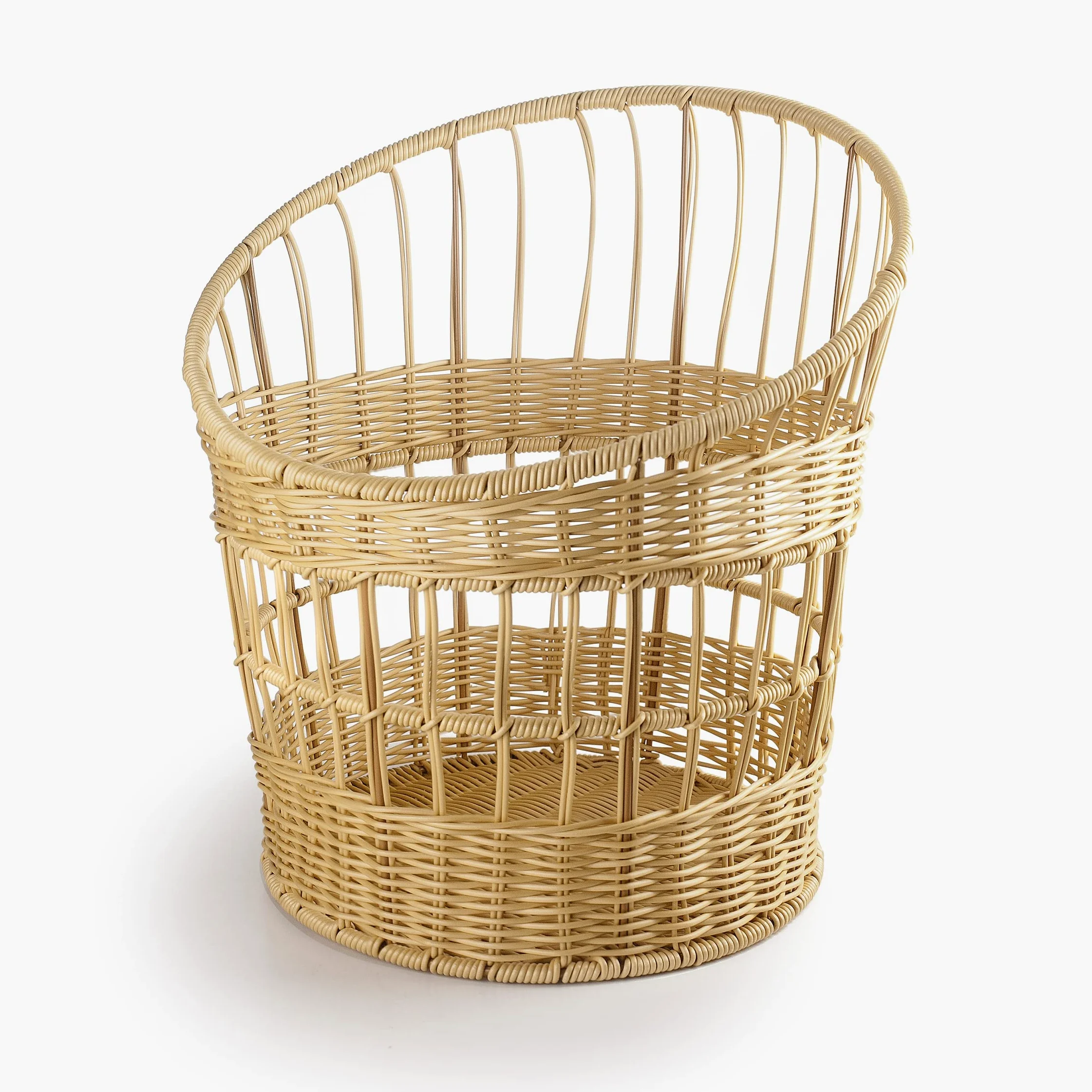 Lacor - 63492 - Panera Baguette, Panera pour le stockage du pain, Panier à aspect osier, Polypropylène avec renfort en acier inoxydable, 32x42 cm, Brun clair