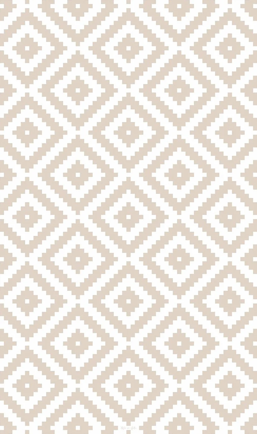 DobleUve Estudio Tapis Vinyle Géométrique | Beige | 65x200 cm | Tapis Cuisine | Tapis de Salon Antidérapant Antifongique Ignifuge | Tapis Enfants | Tapis Bain PVC | Tapis PVC