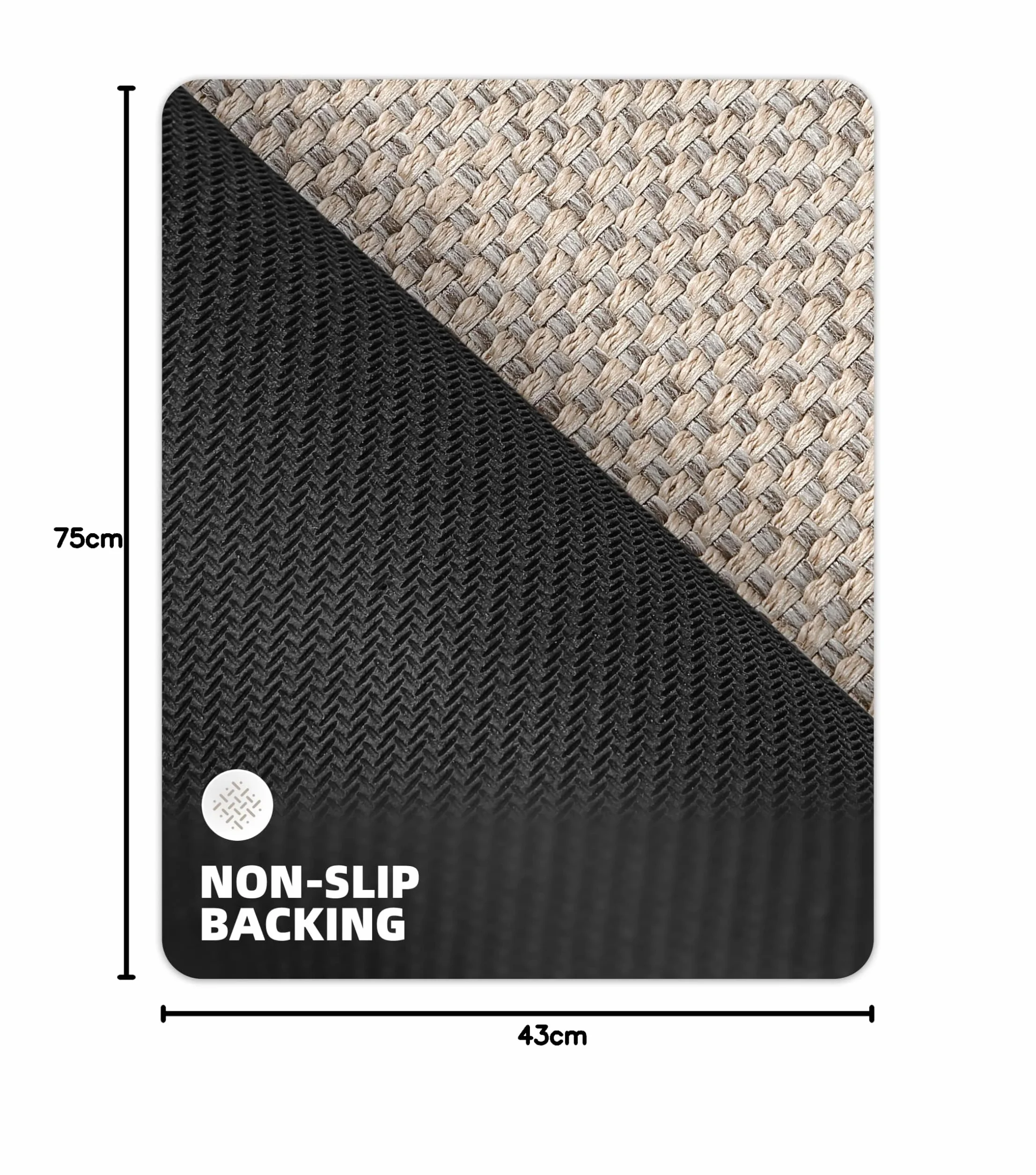 COLOR&GEOMETRY Tapis de Porte Antidérapant 44x75cm Absorbant l'eau Lavable Beige