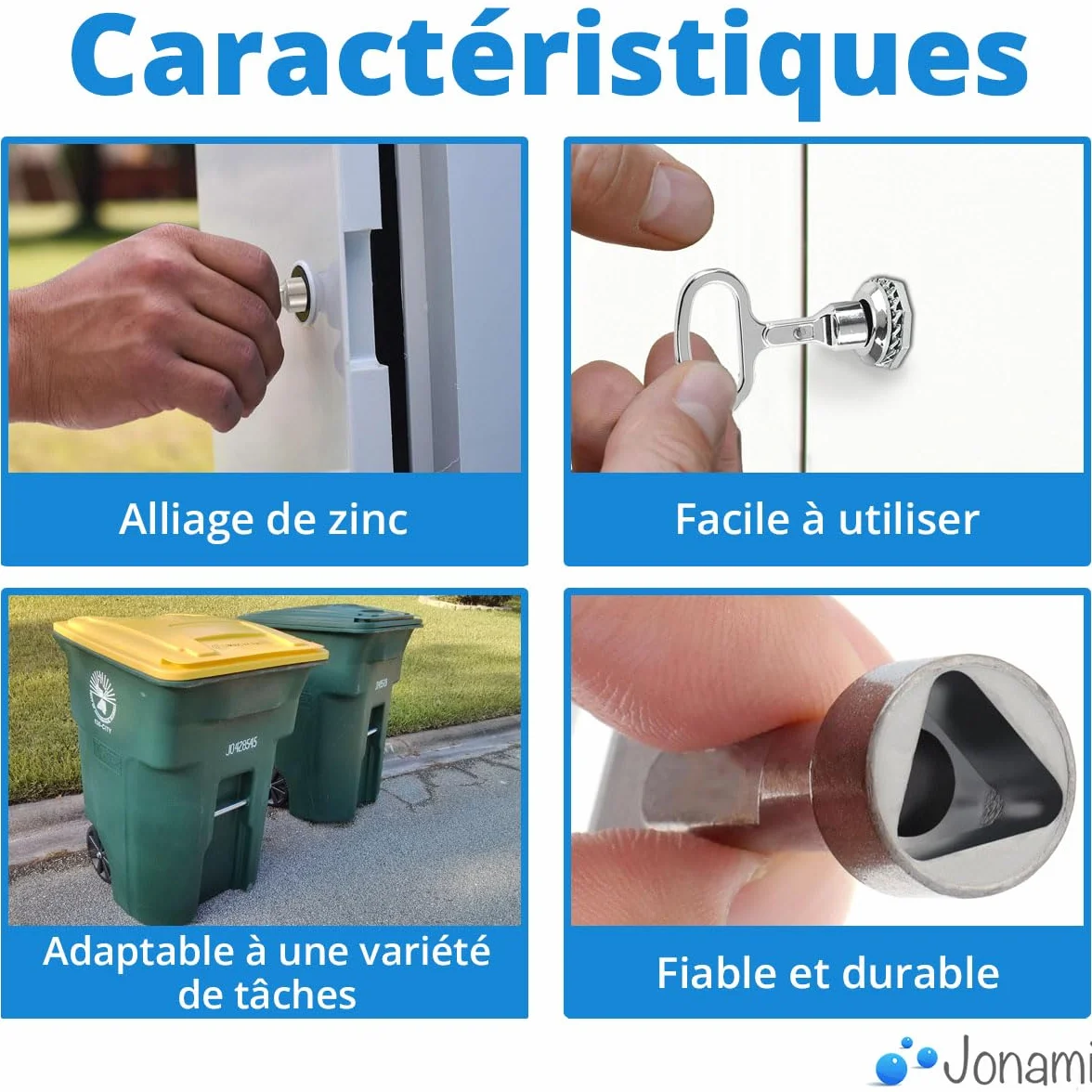 Jonami Clé Triangulaire Universelle Poubelle Déchet Métal Lot de 2