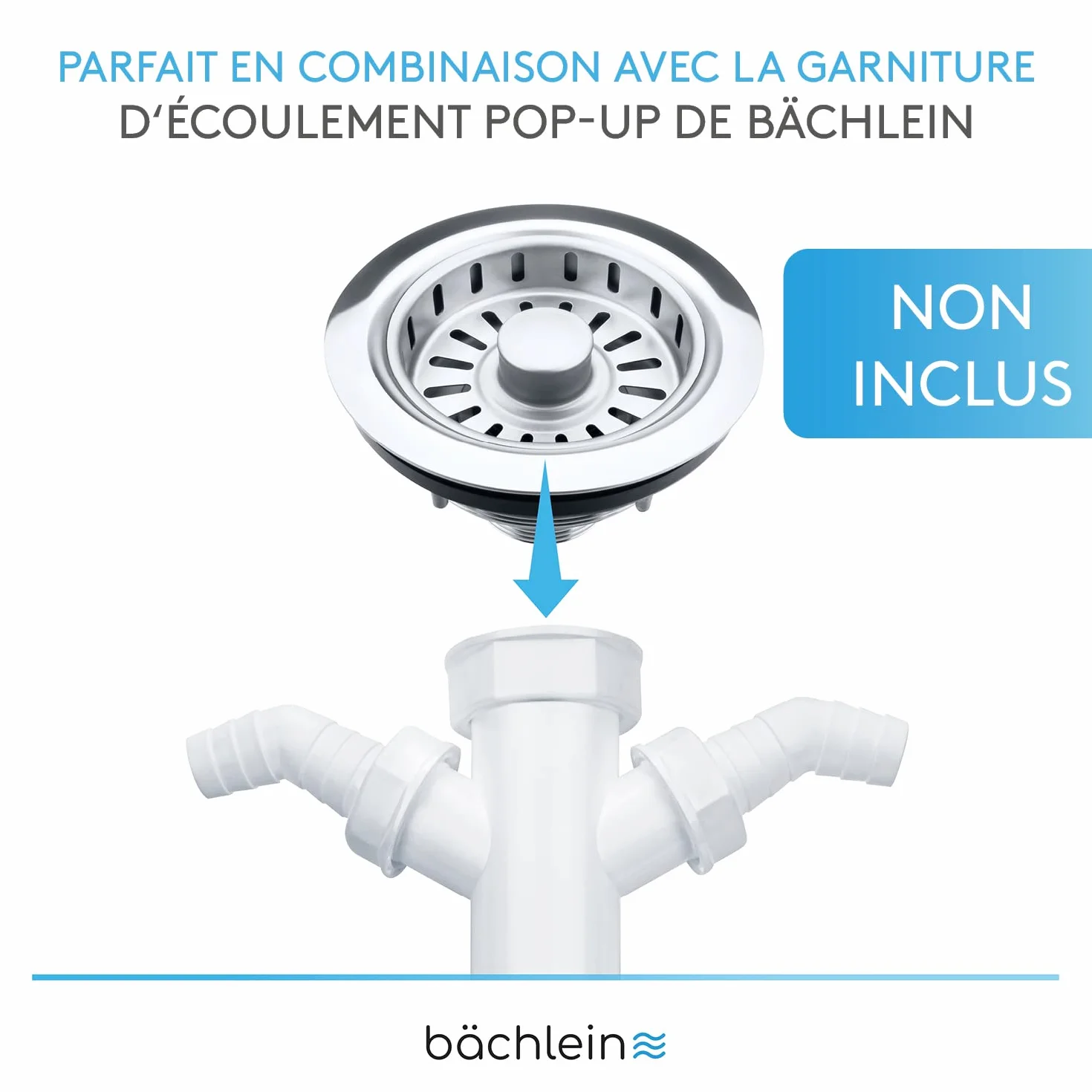 Bächlein Siphon Tubulaire Flexible Pour Évier de Cuisine - Raccord Universel G 1 1/2"