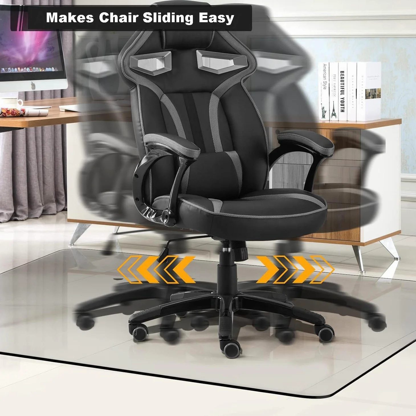 Tapis de Bureau Transparent, Tapis de Sol à Bords Ronds en PVC imperméable et résistant à la Chaleur 40x100 50x80 60x130 70x140 80x160 90x180 cm Tapis de Chaise de Bureau (Size : 100x120cm)