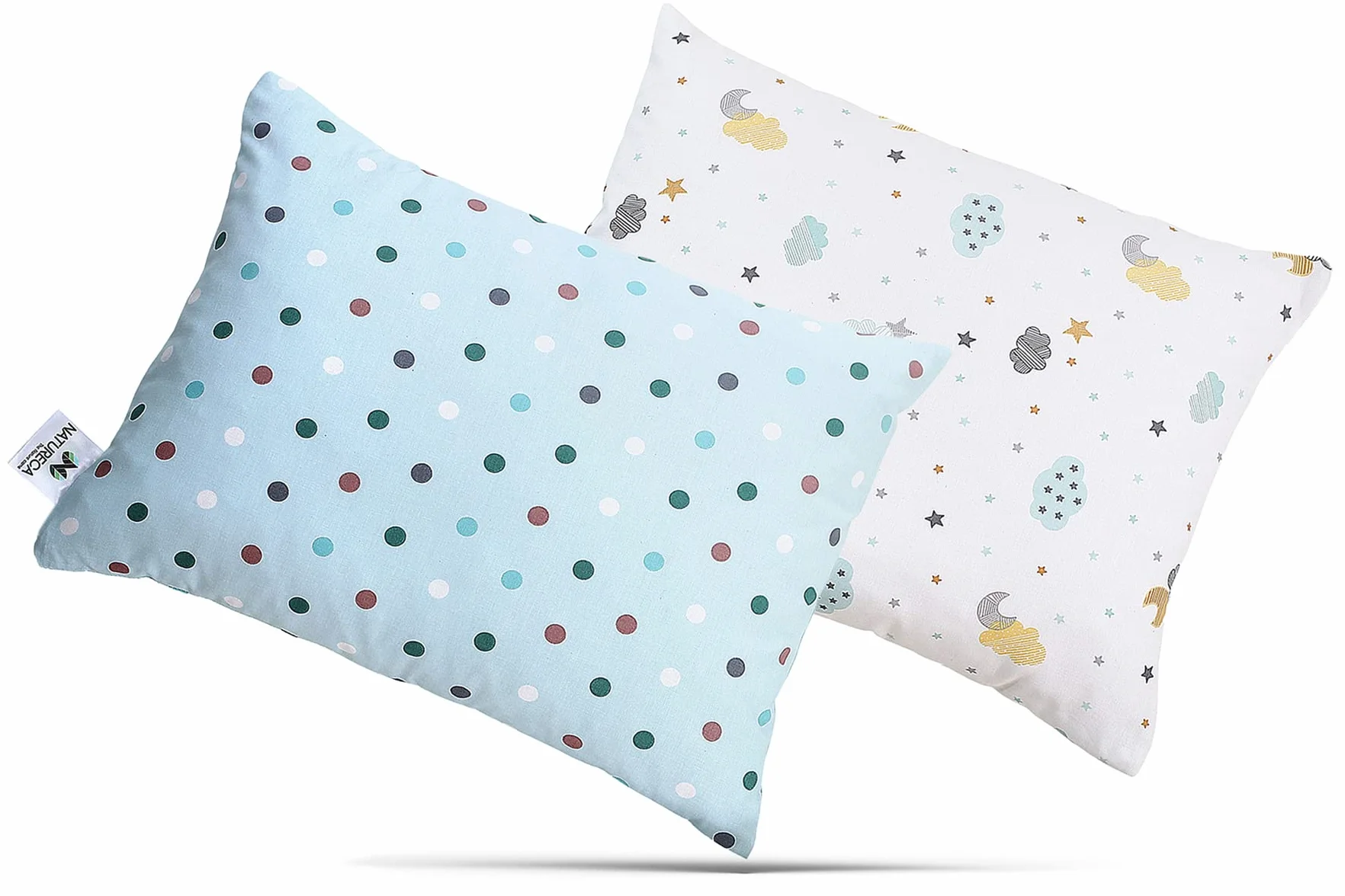 Lot de 2 Taies d'Oreiller Enfant 100% Coton, Housse Bébé Lavable en Machine