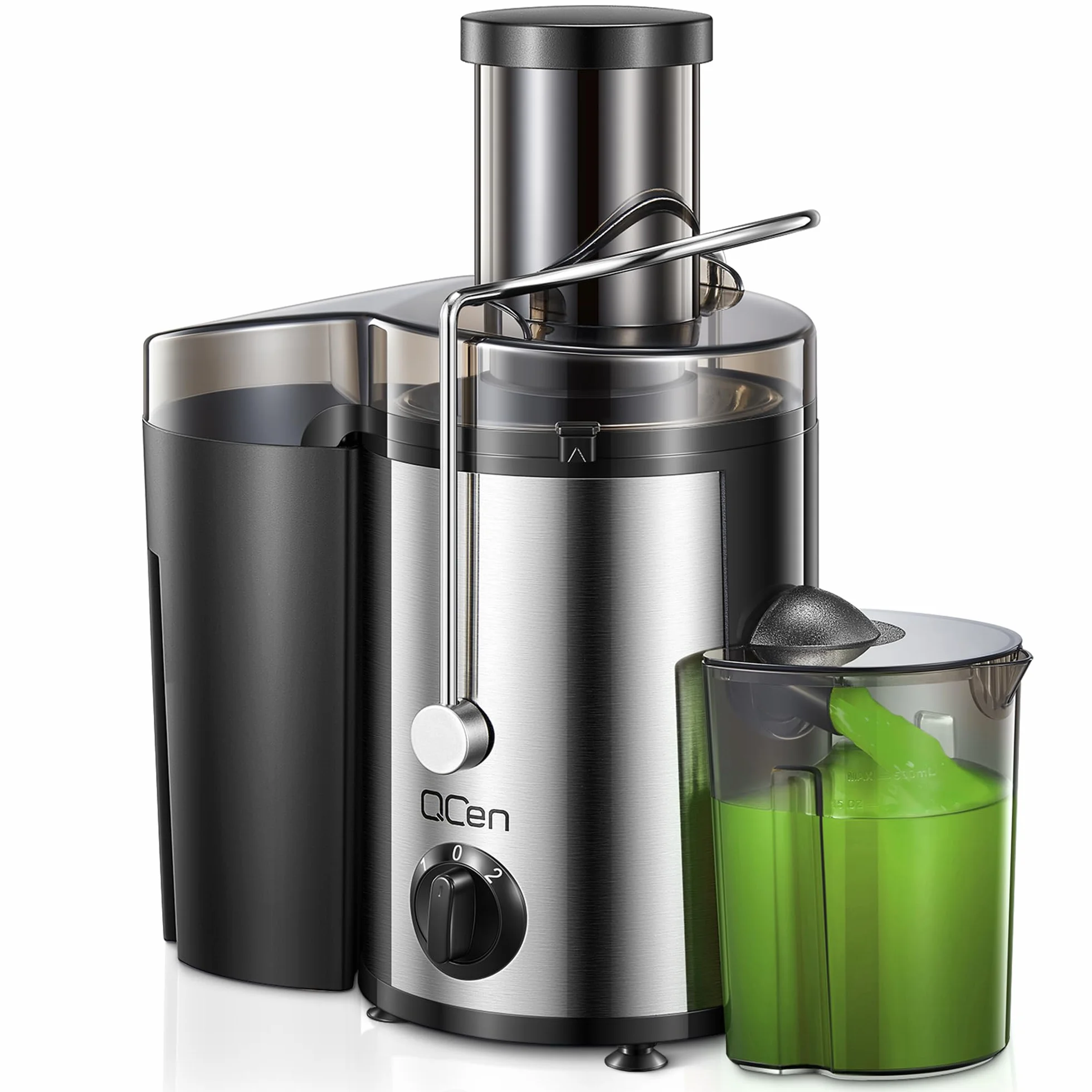 Extracteur de Jus Centrifuge Acier Inoxydable 800W Large Goulotte 3 Pouces Sans BPA