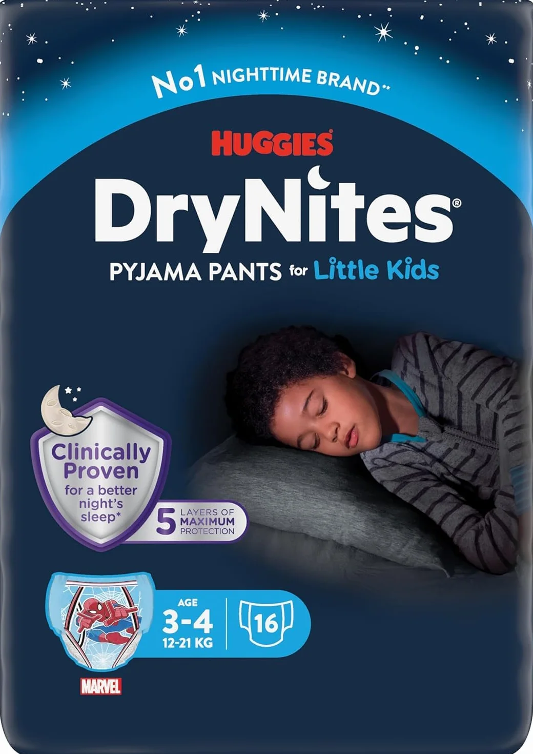 Huggies Dry Nites Couches 3-5 ans Garçon 16 pièces