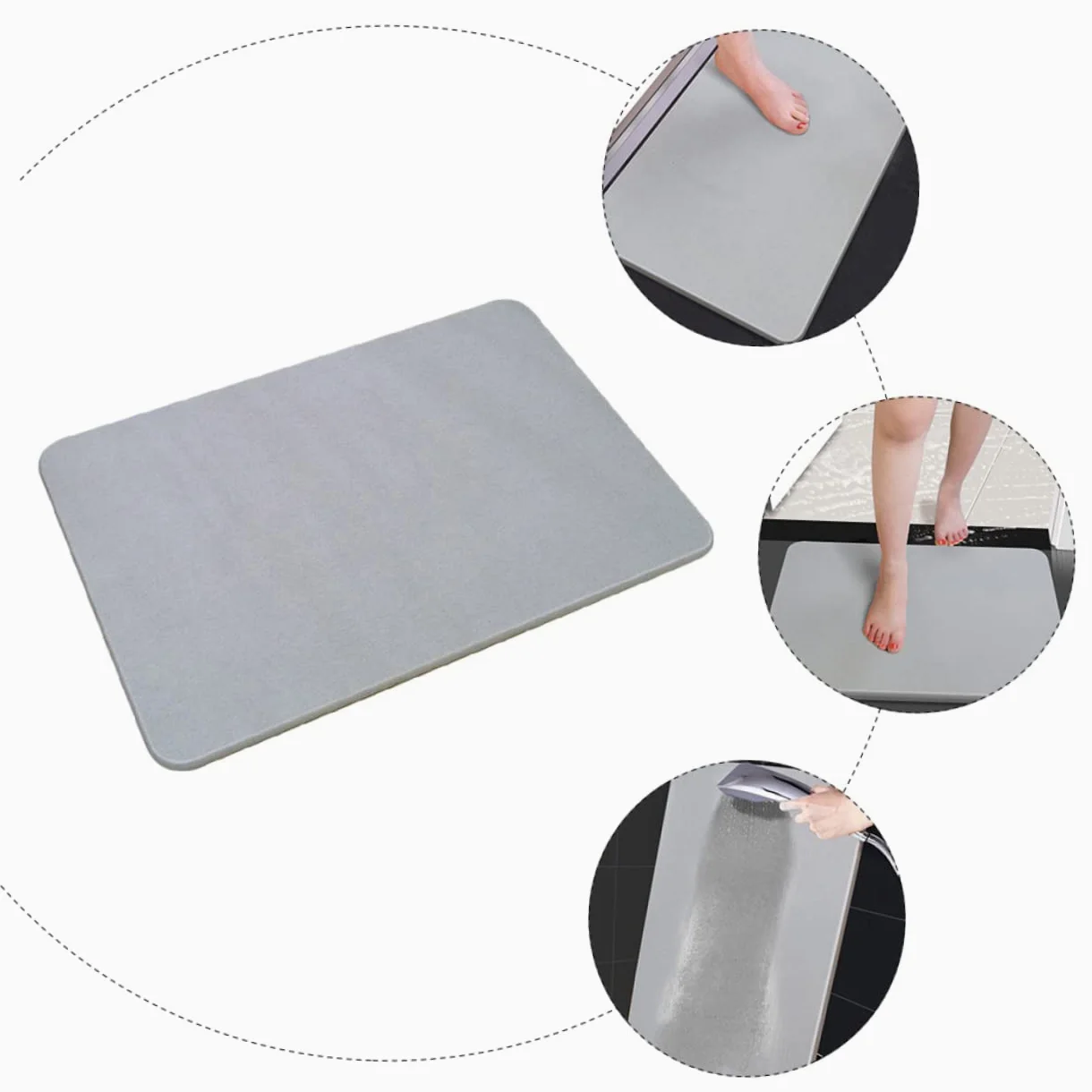 Tapis de Sol Ménager Antidérapant Absorbant en Diatomite | Séchage Rapide, Entretien Facile, Design Simple, Usage Entrée et Pièce D’eau