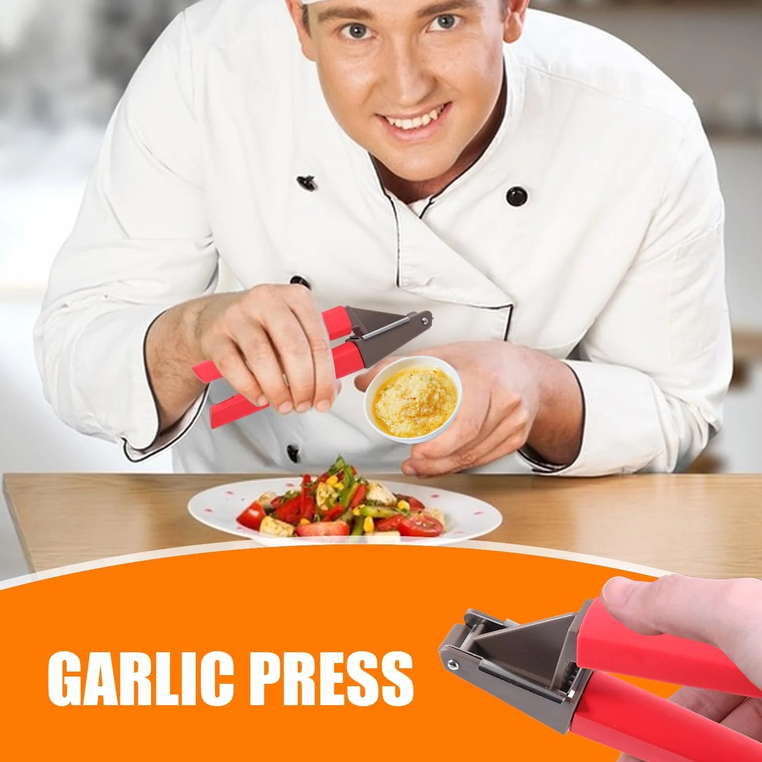 Presse-Ail en Acier Inoxydable Extracteur de Gingembre Outil de Cuisine