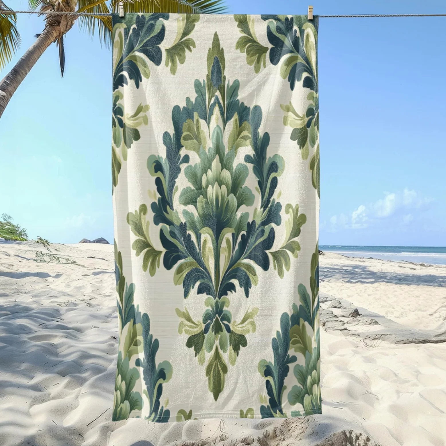 Serviette de Plage Vert Olivier Élégant Drap de Plage Anti Sable Portable Serviette de Bain XXL Piscine Toilette Sport Microfibre Ultraléger Towel Absorbant Séchage Rapide 200x220cm