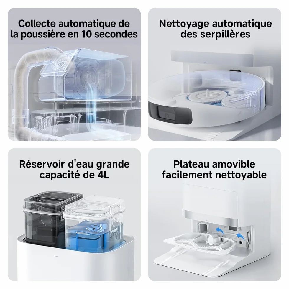 XIAOMI Robot Vacuum X20+ Station Tout-en-Un 6000 Pa Aspiration Lavage & Séchage Auto